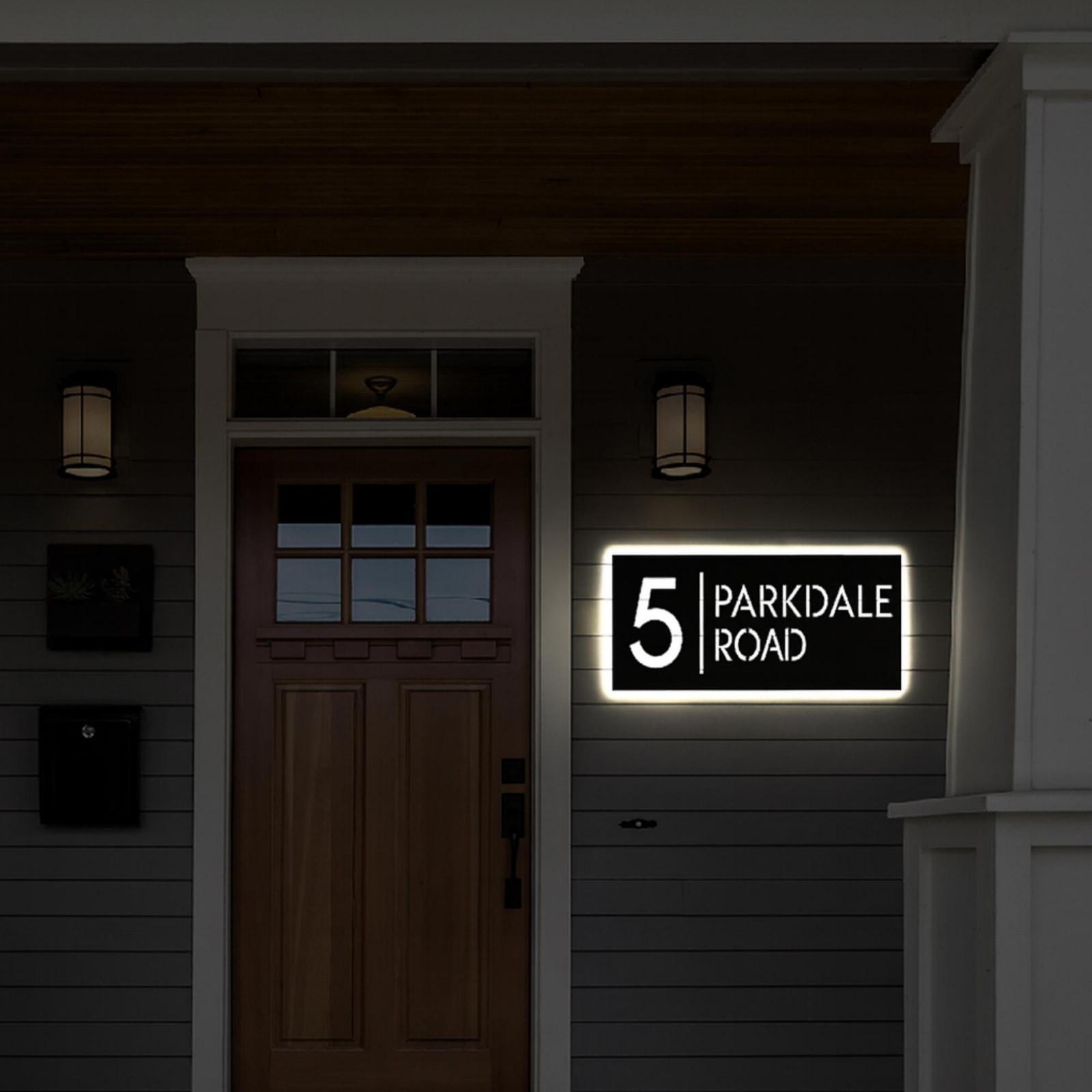 Personalized LED Metal Address Sign, Custom Solar House Number