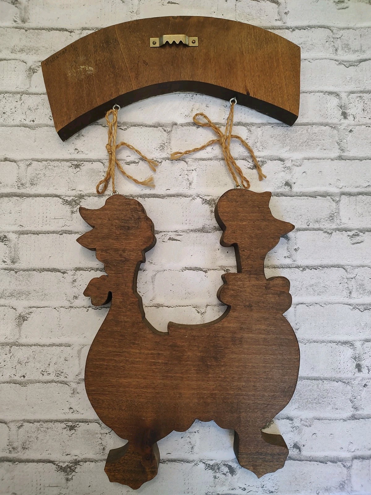 Vtg Cottage Core Country Themed, Welcome Sign, Mr & Mrs Goose & Hearts Dated 71