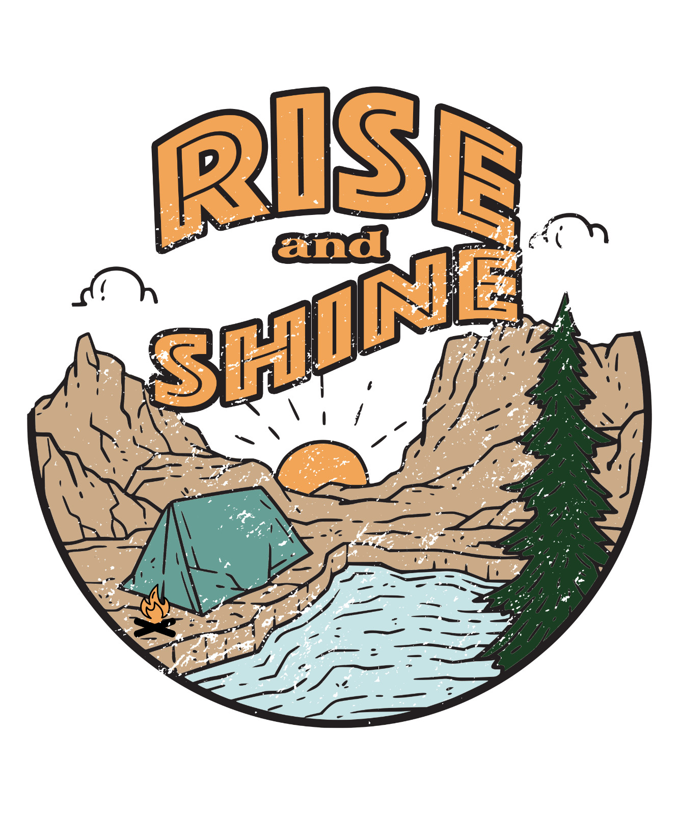 RISE & SHINE Sublimation Print Ready to Press, Heat Transfer PICK YOUR SIZE