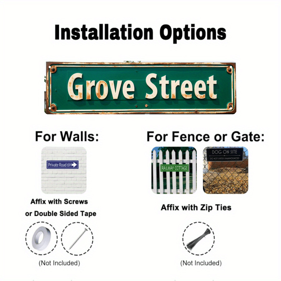 GTA San Andreas Grove Street Retro Metal Tin Sign Gamers Decor Collectible Gift