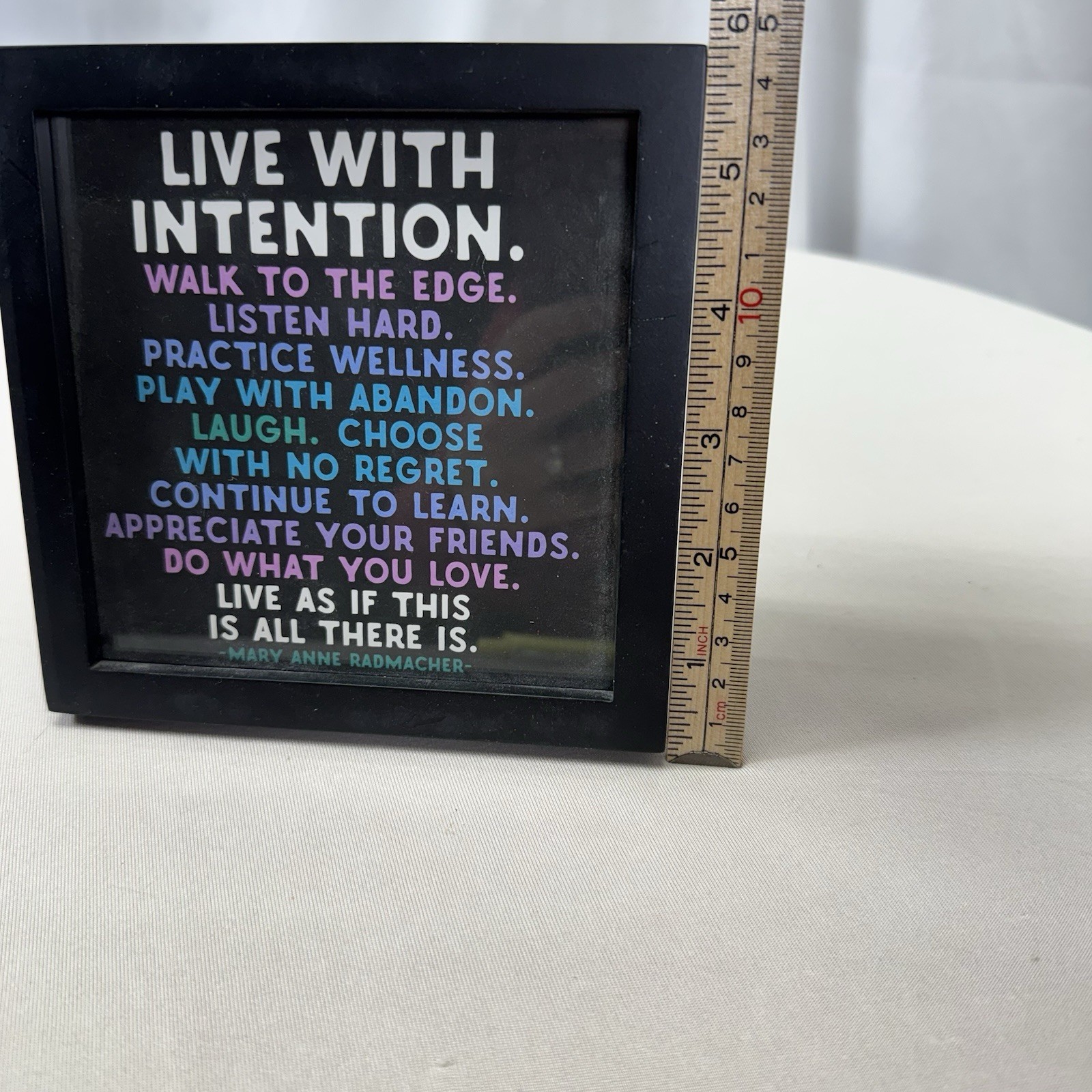 Live With Intention 6×6 Motivational Framed Hanging Or Standing Pic