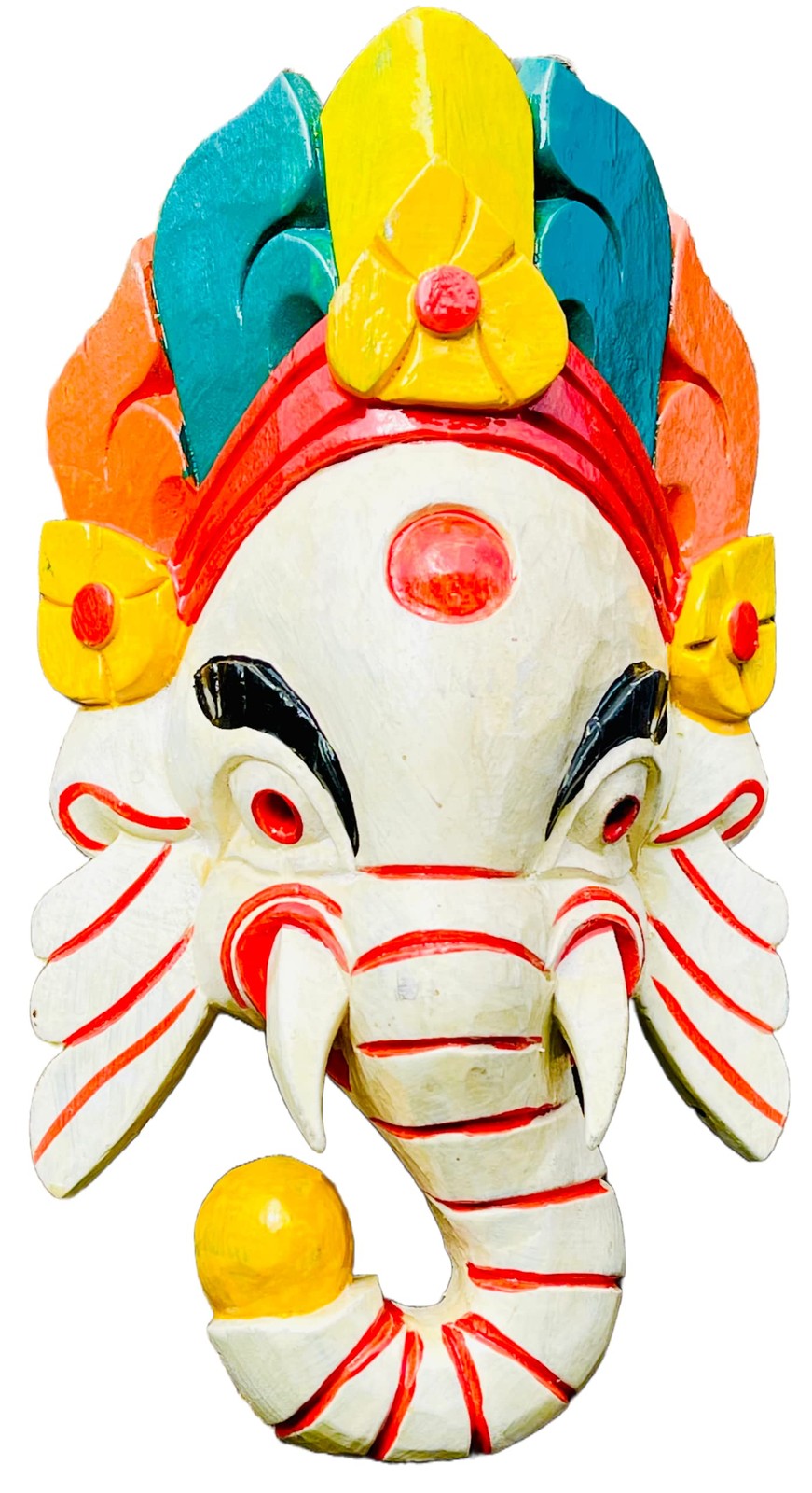 QT Ganesh Antique Hand Crafted Wooden Wall Hanging Sculpture God of Luck/Succ…
