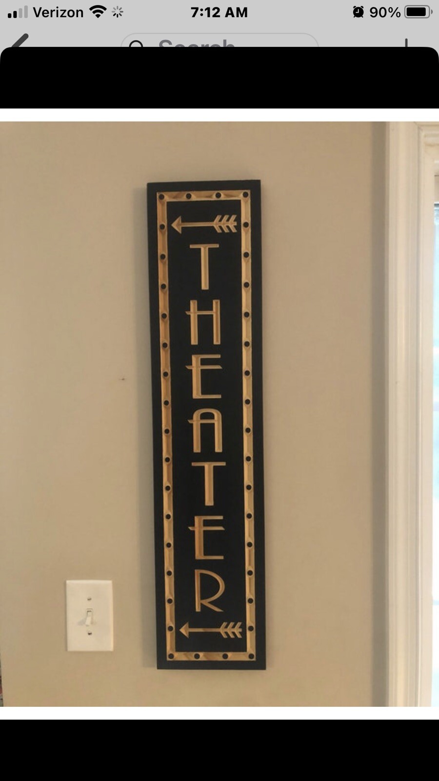 Movie Cinema Room Home Theater Decor Man Cave Sign Gift Movie Room ARROW LEFT