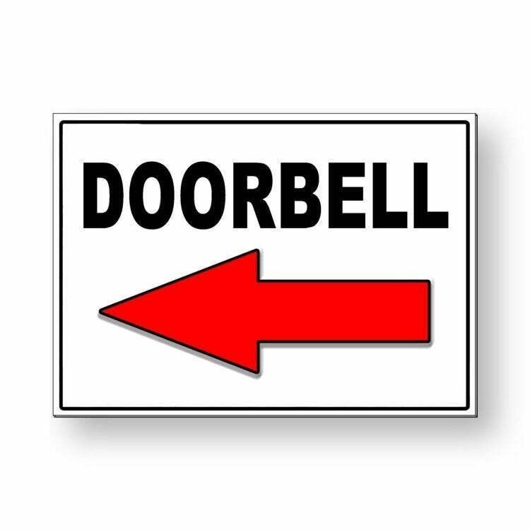Doorbell Arrow Left Metal Sign/ Magnetic Sign / Decal Ms045