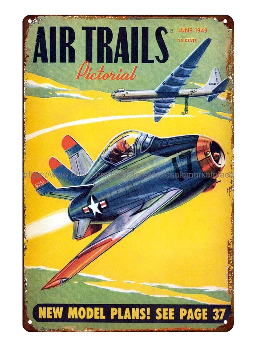 McDonnell XF-85 GoblinAir Trails Pictorial 1949 metal tin sign replica vintage
