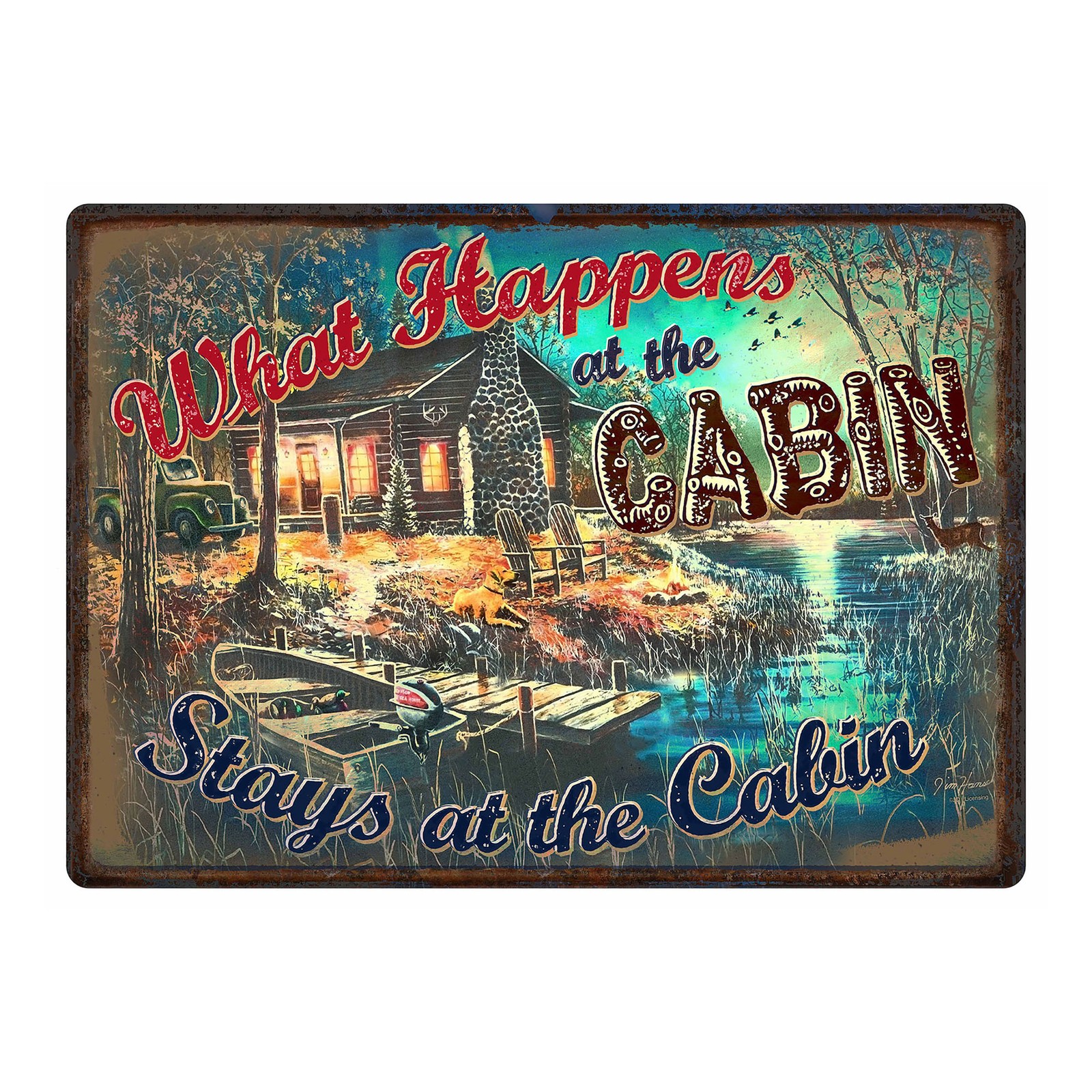 Rivers Edge Products Tin Sign, 17″ x 12″ Weatherproof Metal Wall Art, What