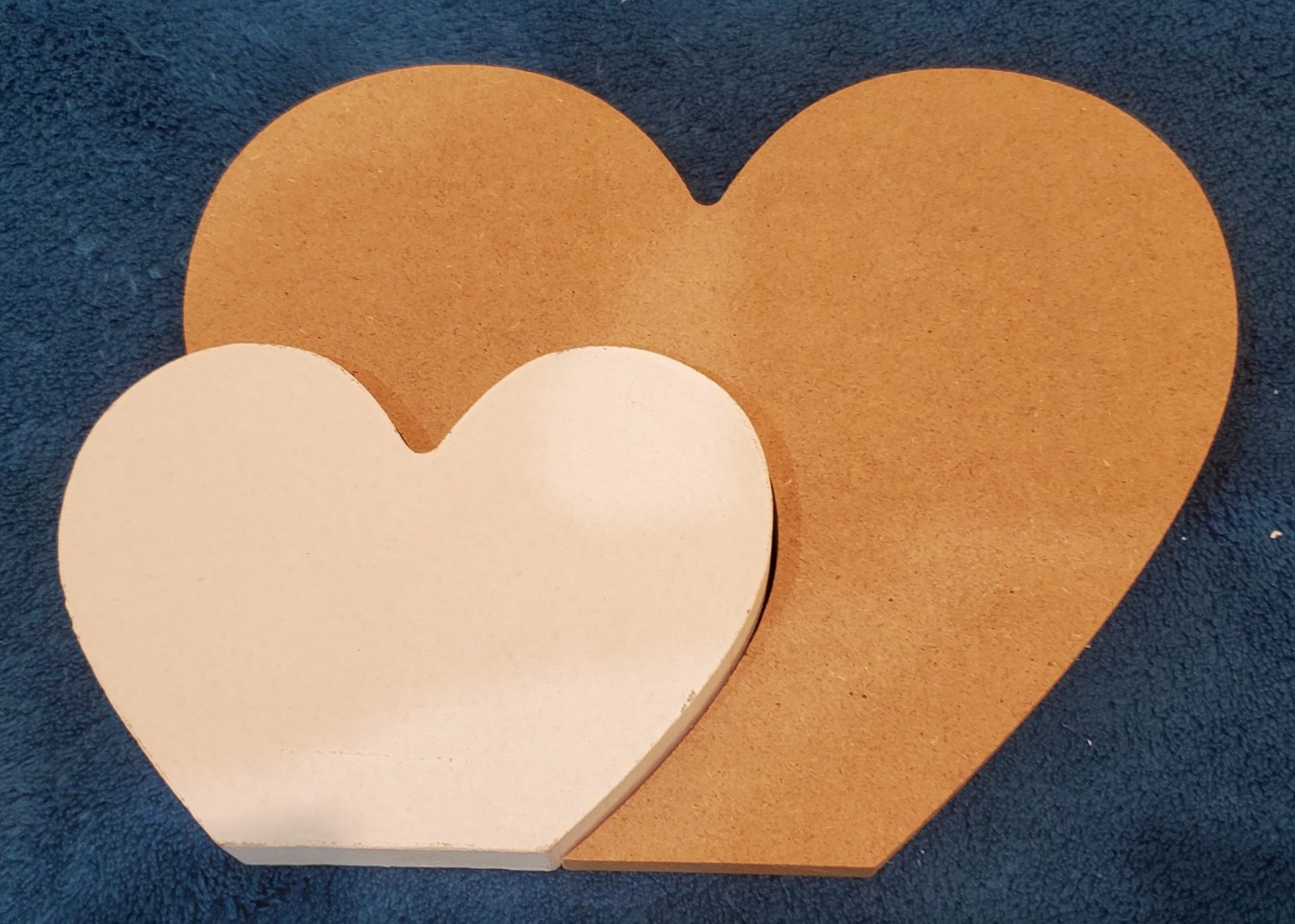 ALL YOU NEED IS LOVE – white and natural standing hearts tabletop or shelf decor