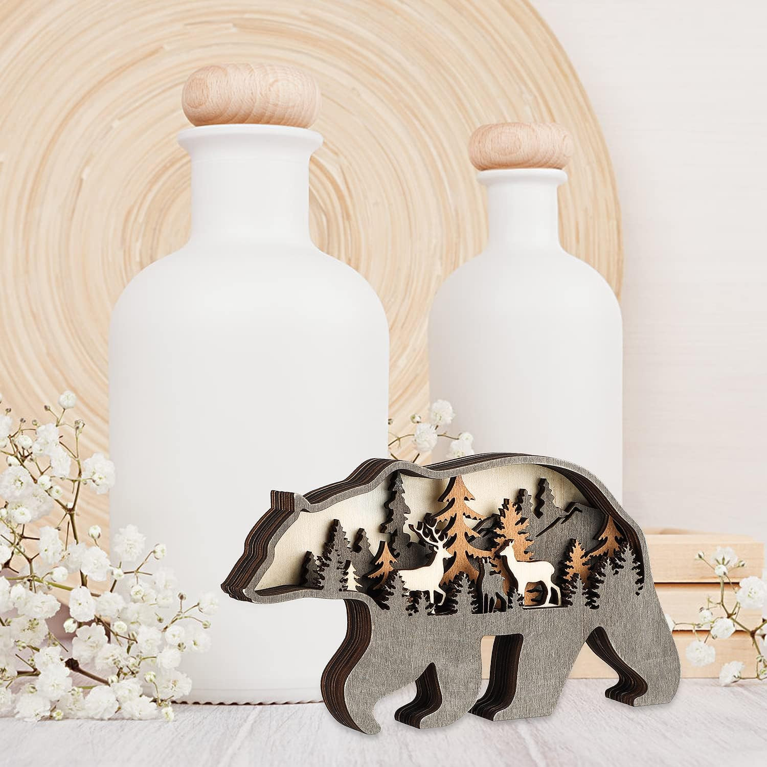 Wooden Forest Animals Bear Decor Cabin Rustic Decor Wall Decorations Mountain De