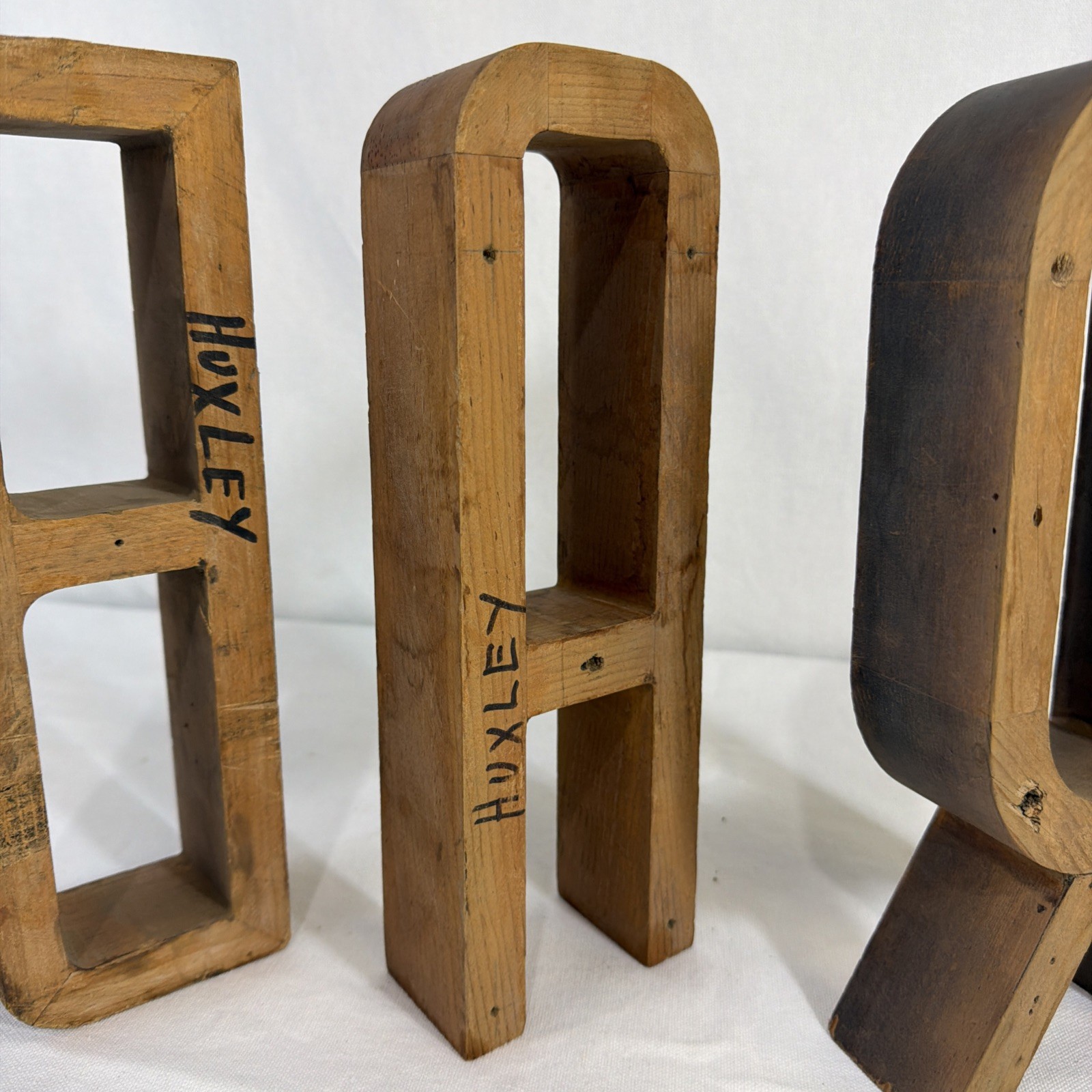 Vintage 10” Tall Solid Wood Letters “BAR”Sign Industrial Architectural Art Deco
