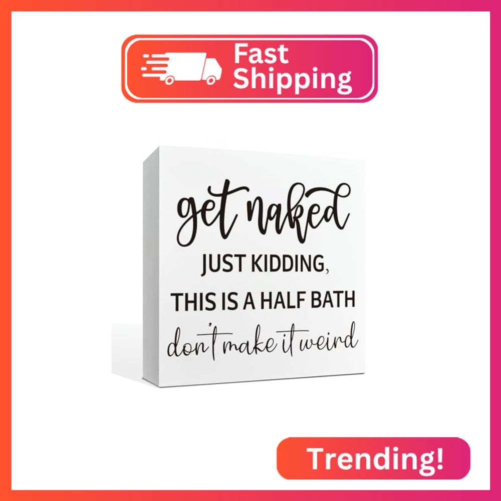 Bathroom Decorations, Bathroom Shelf Decor, Toilet Sign, Farmhouse Wood Box Deco