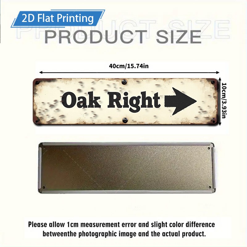 Metal Rustic Oak Arrow Sign 10.16X40.64 cm