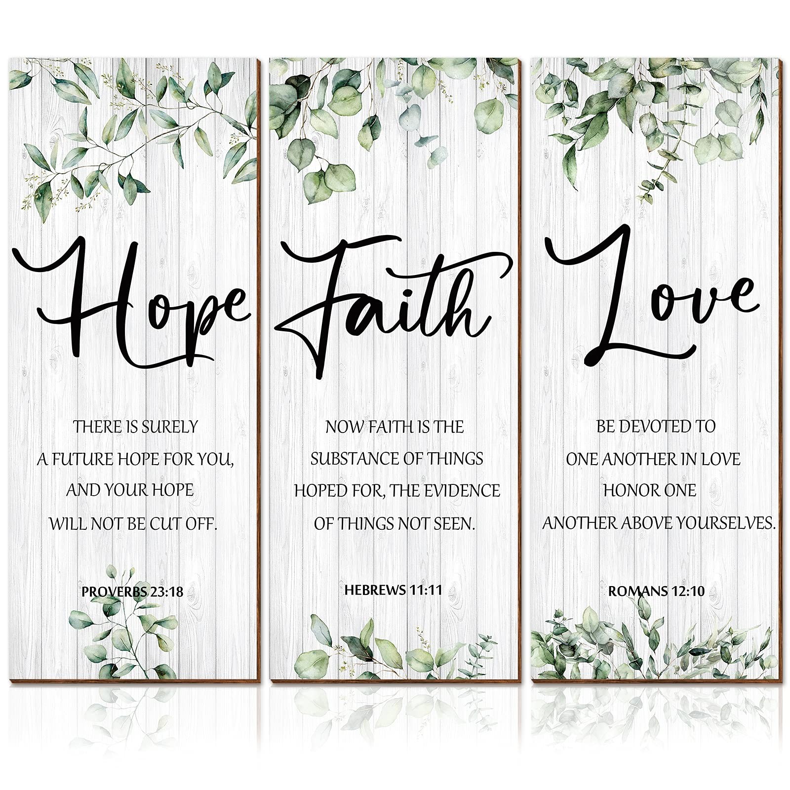 3 Pieces Wall Decor Christian 9.8 x 3.9 x 0.2 inches, as the picture shows