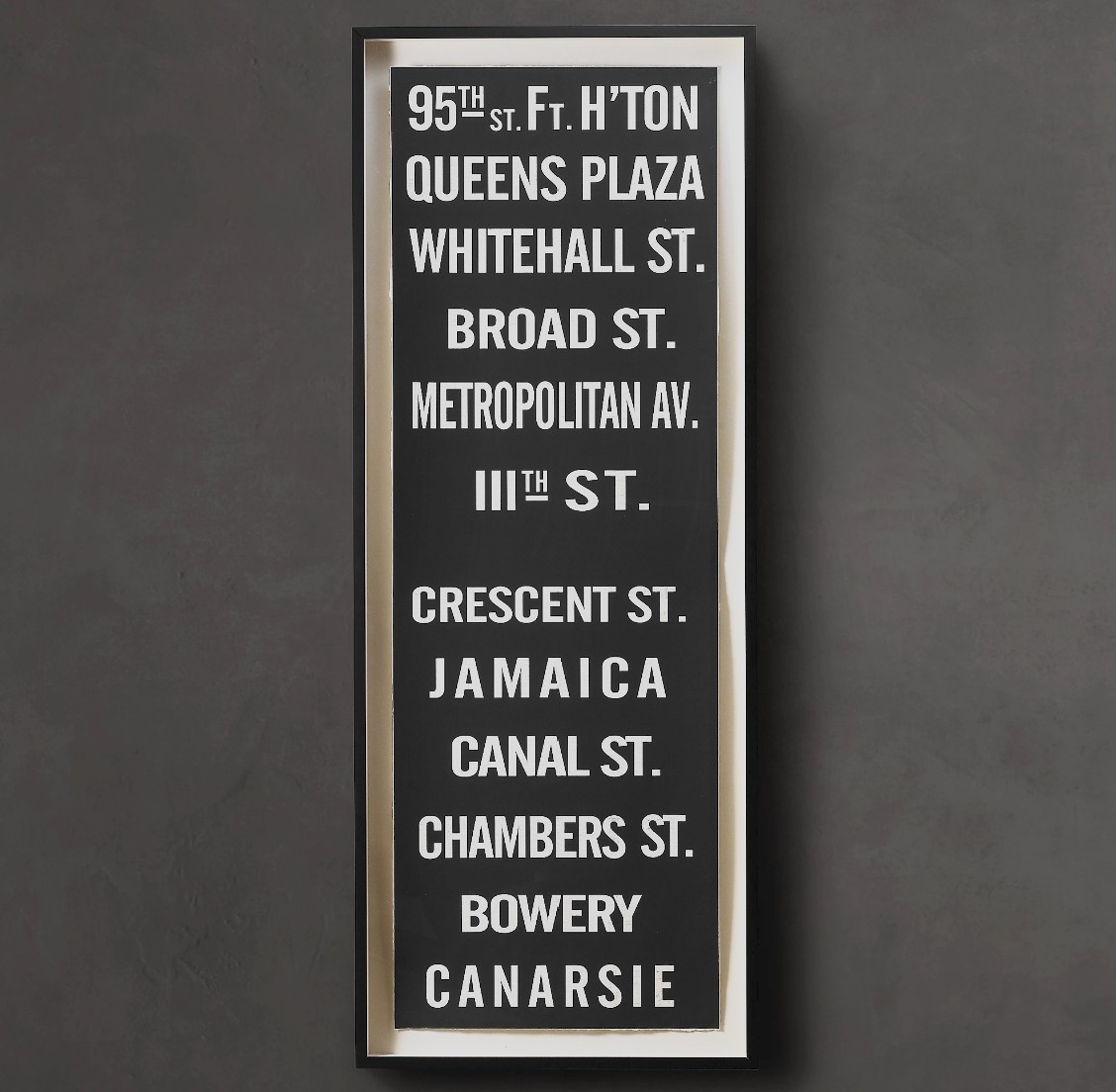 RH Restoration Hardware Subway Sign Art 95th Brooklyn NYC – Picture Poster – BIG