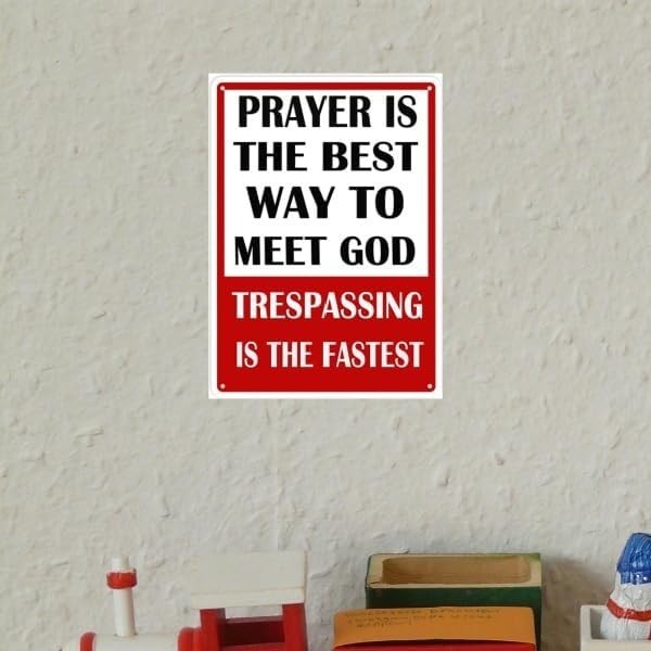 Funny Private Property No Trespassing Sign – Durable Metal Warning Sign 12″x8″
