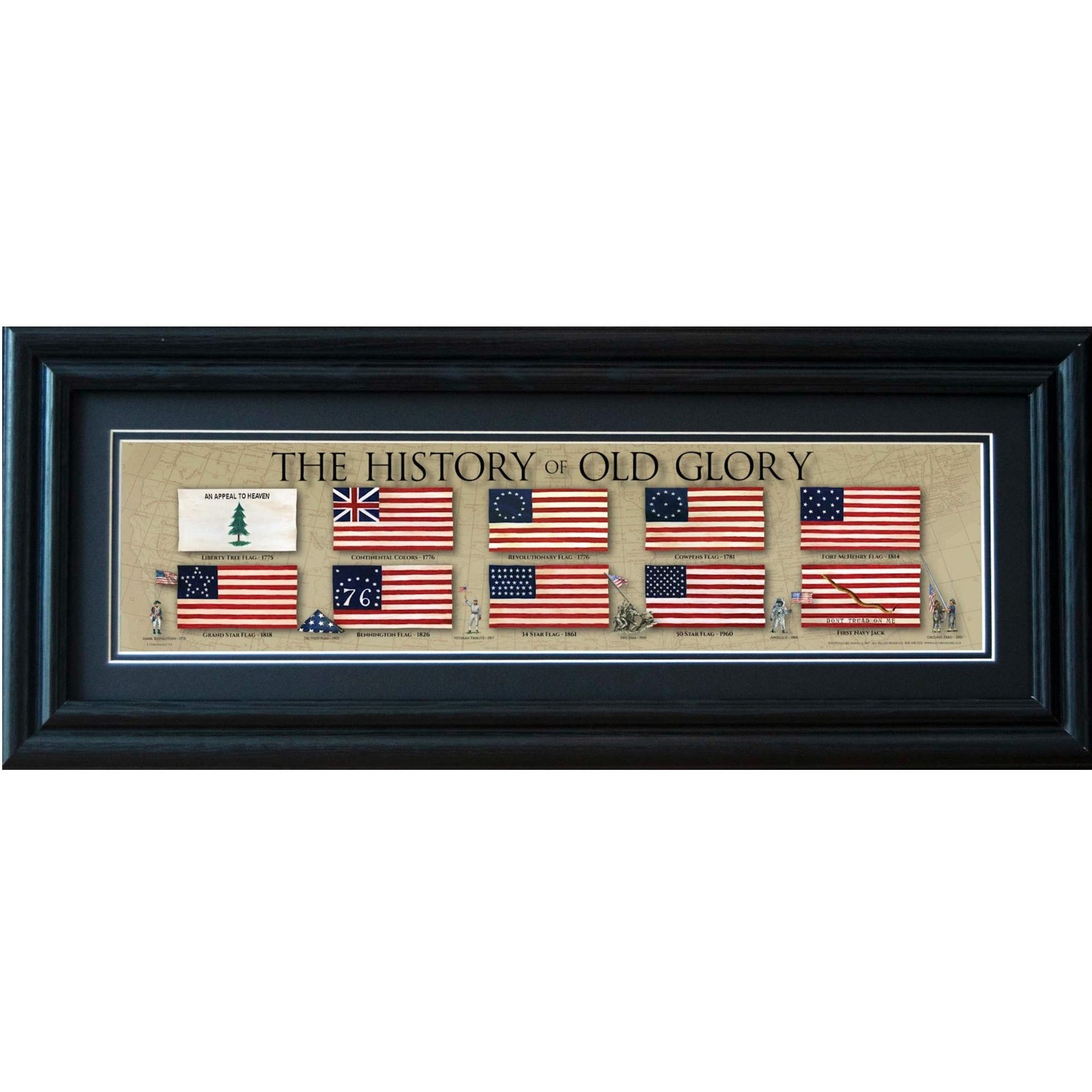 History of the American Flag Framed Posters & Prints | Old Glory Wall Art Gif…