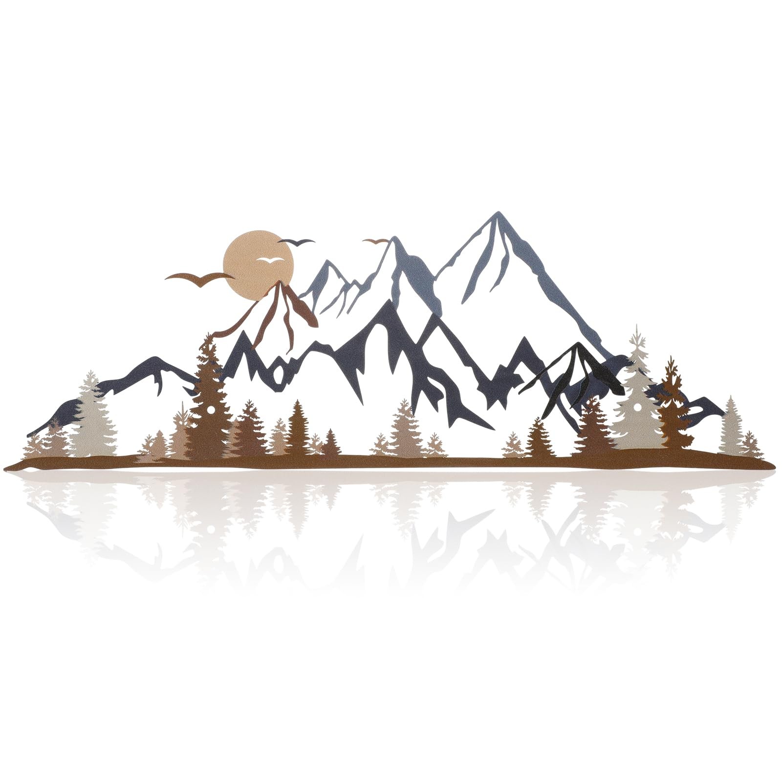 Metal Mountain Wall Art Blue Ridge Mountain Wall Decor Nature Forest Tree Sti…