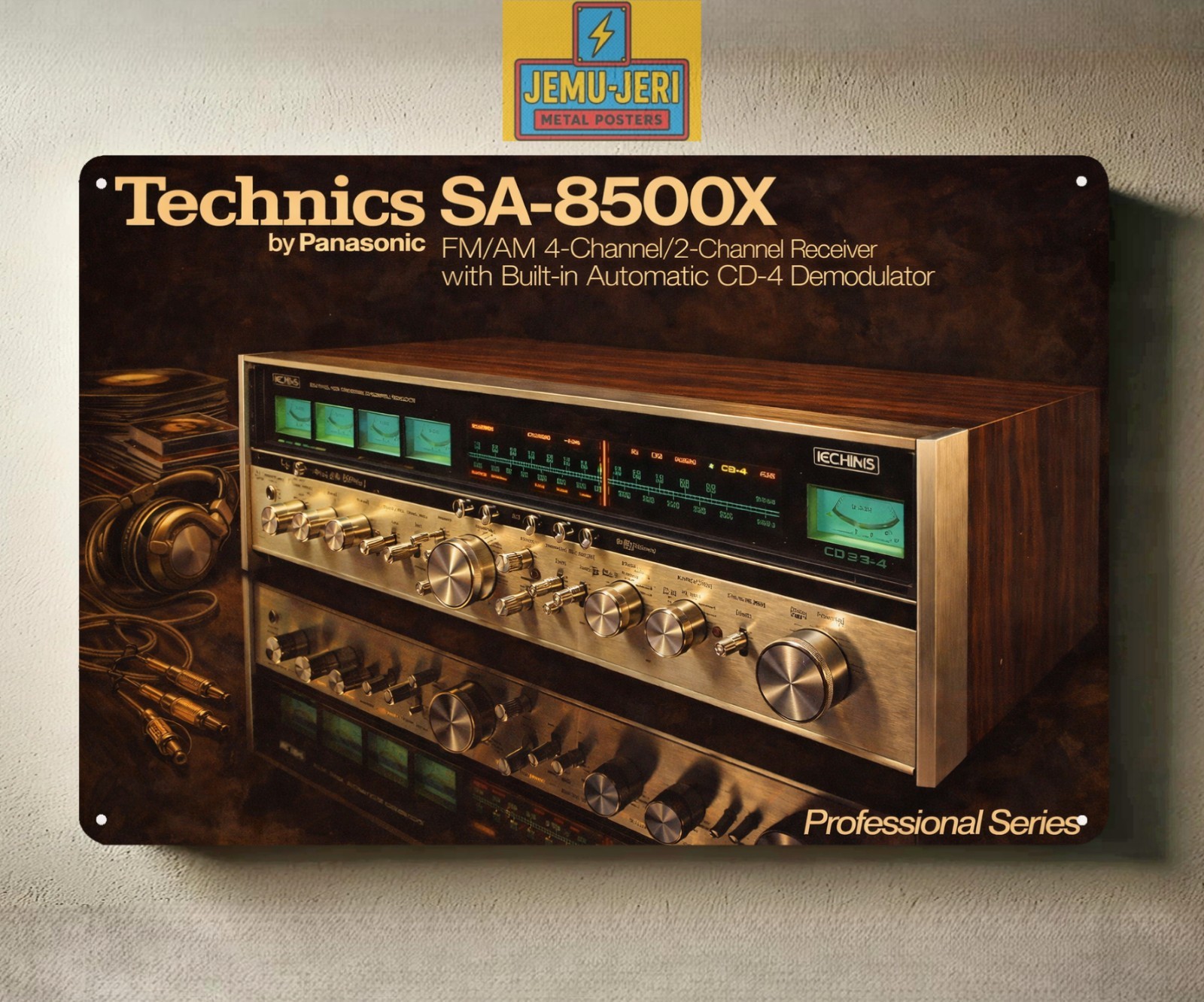 Technics SA-8500X Receiver Metal Poster Tin Sign Vintage Hi-Fi Audio Wall Art