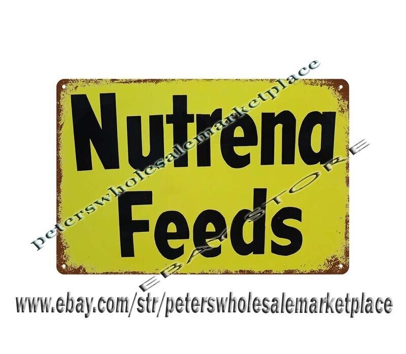 NUTRENA FEEDS farm barn livestock poultry chicken cow metal tin sign home decor