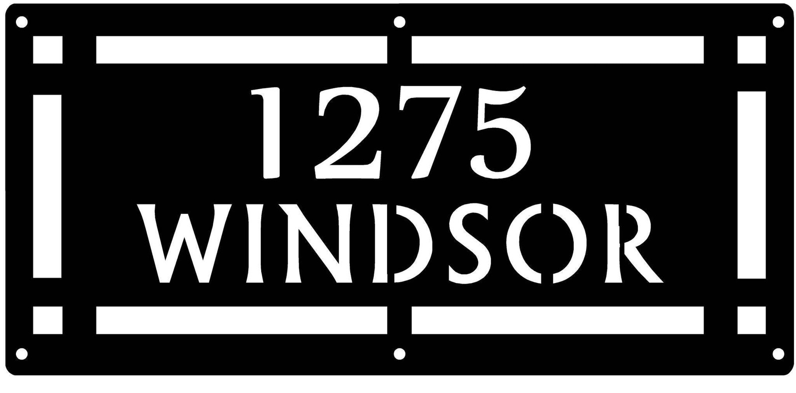 Arts & Crafts Style Address Sign – Horizontal – Made in USA
