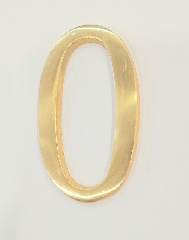 150 MM 6″ HEIGHT BRASS HOME DOOR MOUNTED & WALL MOUNTED NUMBERS “0”