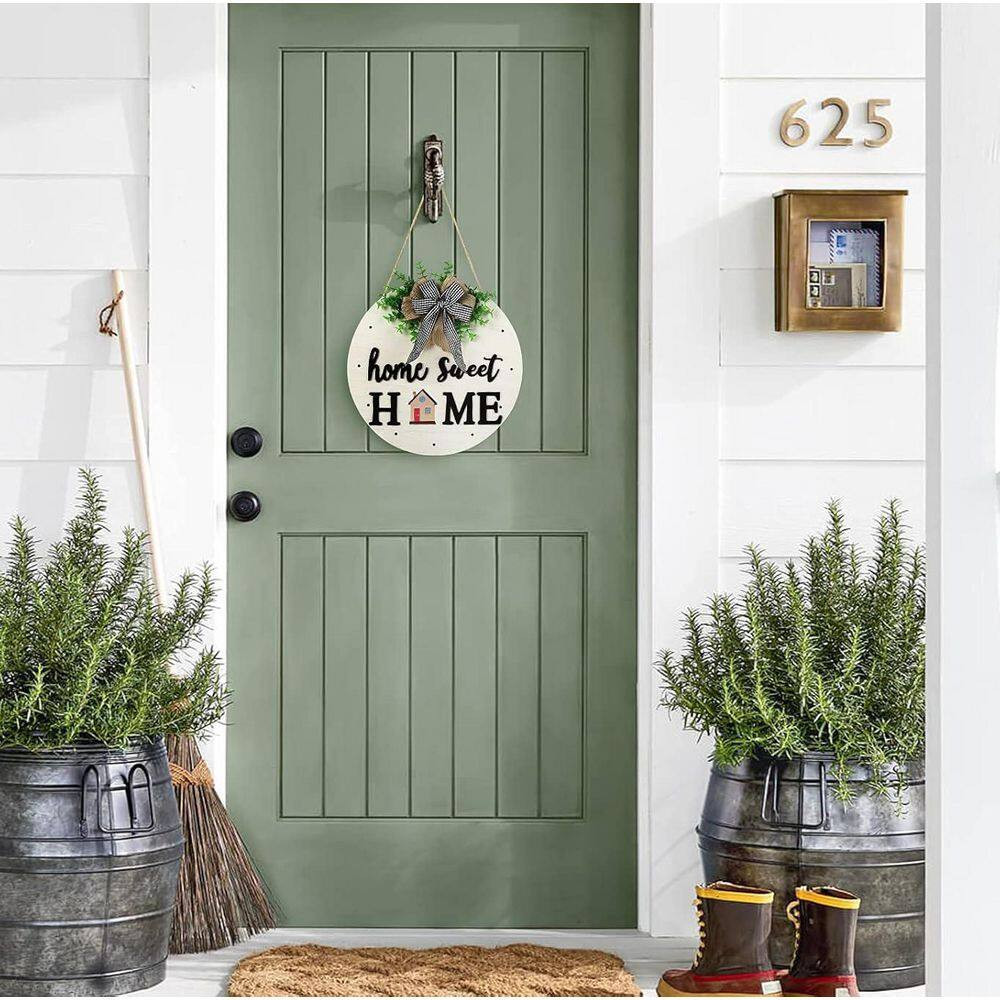 Farmhouse Interchangeable Welcome Decor 12 In. X 12 In. White by Wooden Wall Art