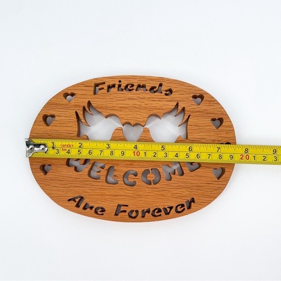 Vintage Wooden Welcome Friends Are Forever Hanging Sign