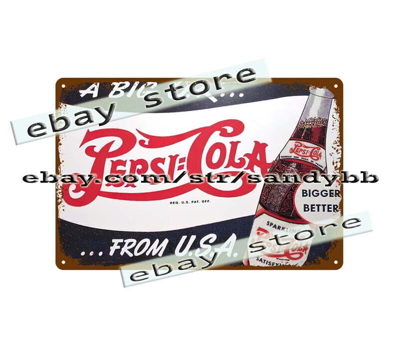 PEPSI COLA soda pop drink metal tin sign walls of decor