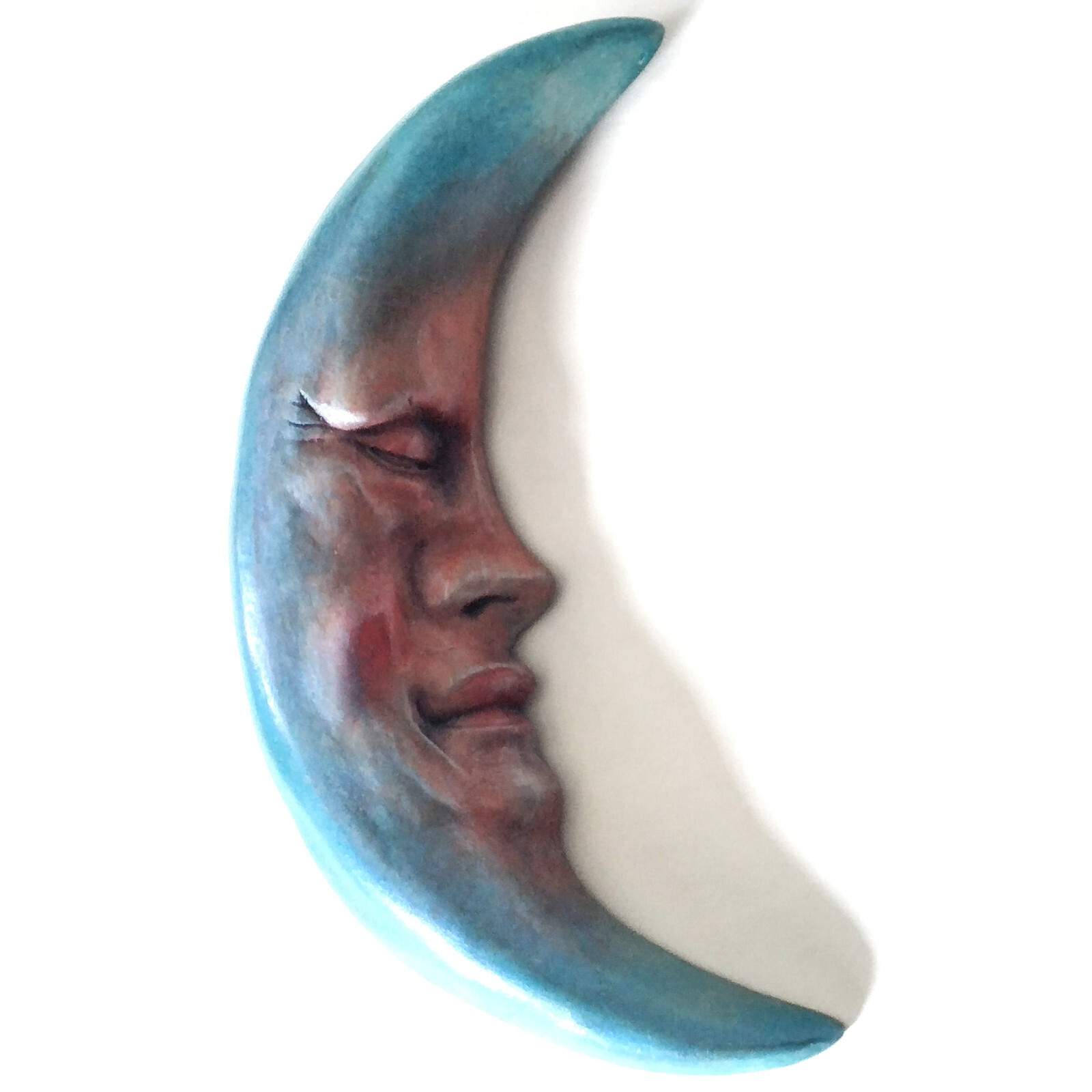 Classic Home Decor Moon Sculpture, Handmade Indoor/Outdoor Plaque-Style Accent
