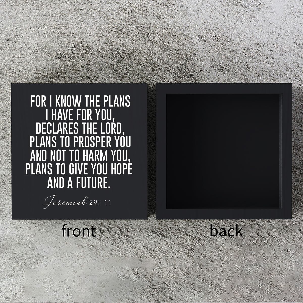 ic Bible Verse Sign, Wooden Desk Decor, Jeremiah 29:11, Kitchen, Black
