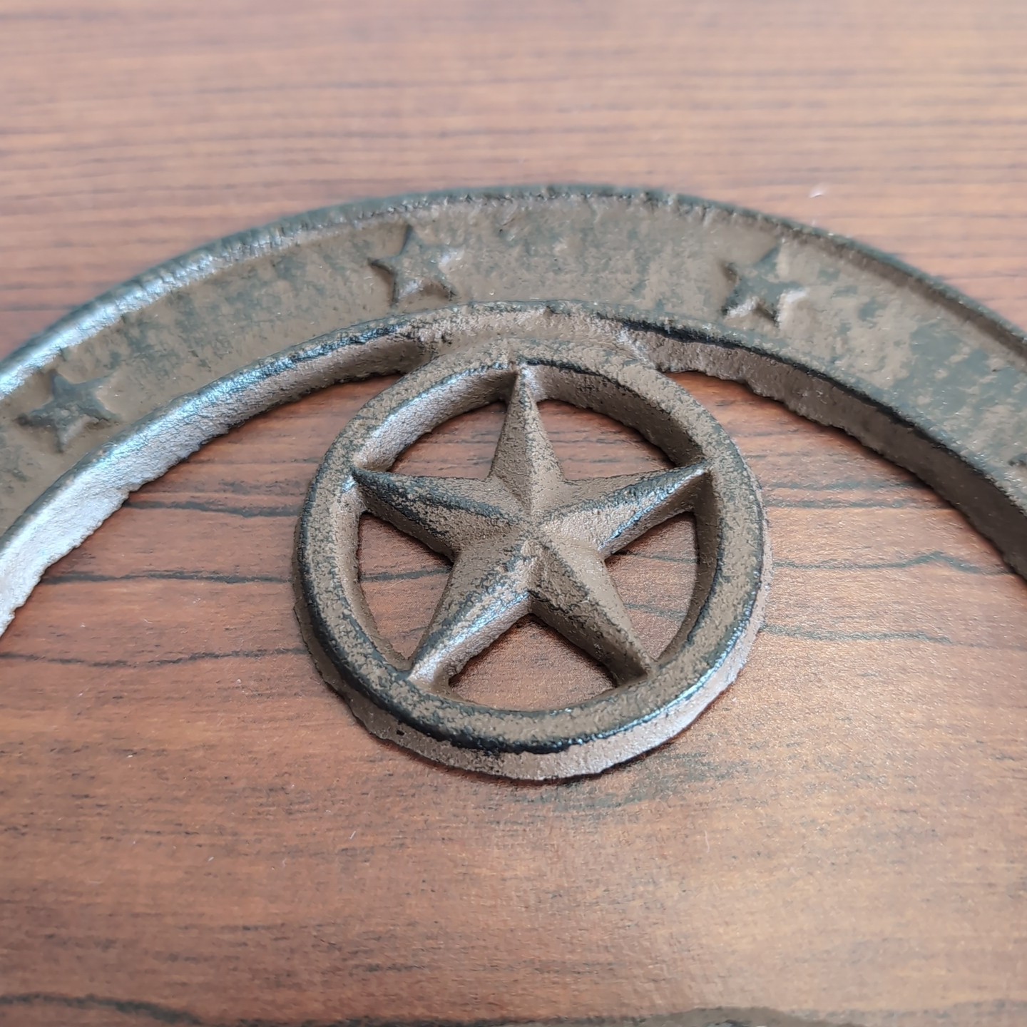VTG Cast Iron Wall Plaque Texas Longhorn Cowboy Rodeo Barn Horse Design