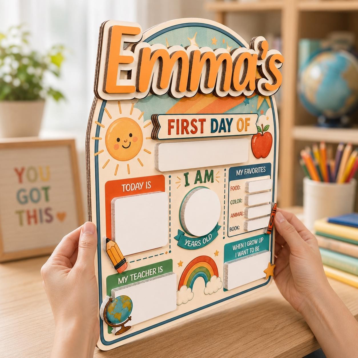 Personalized First & Last Day School Sign, Custom Back to School Board
