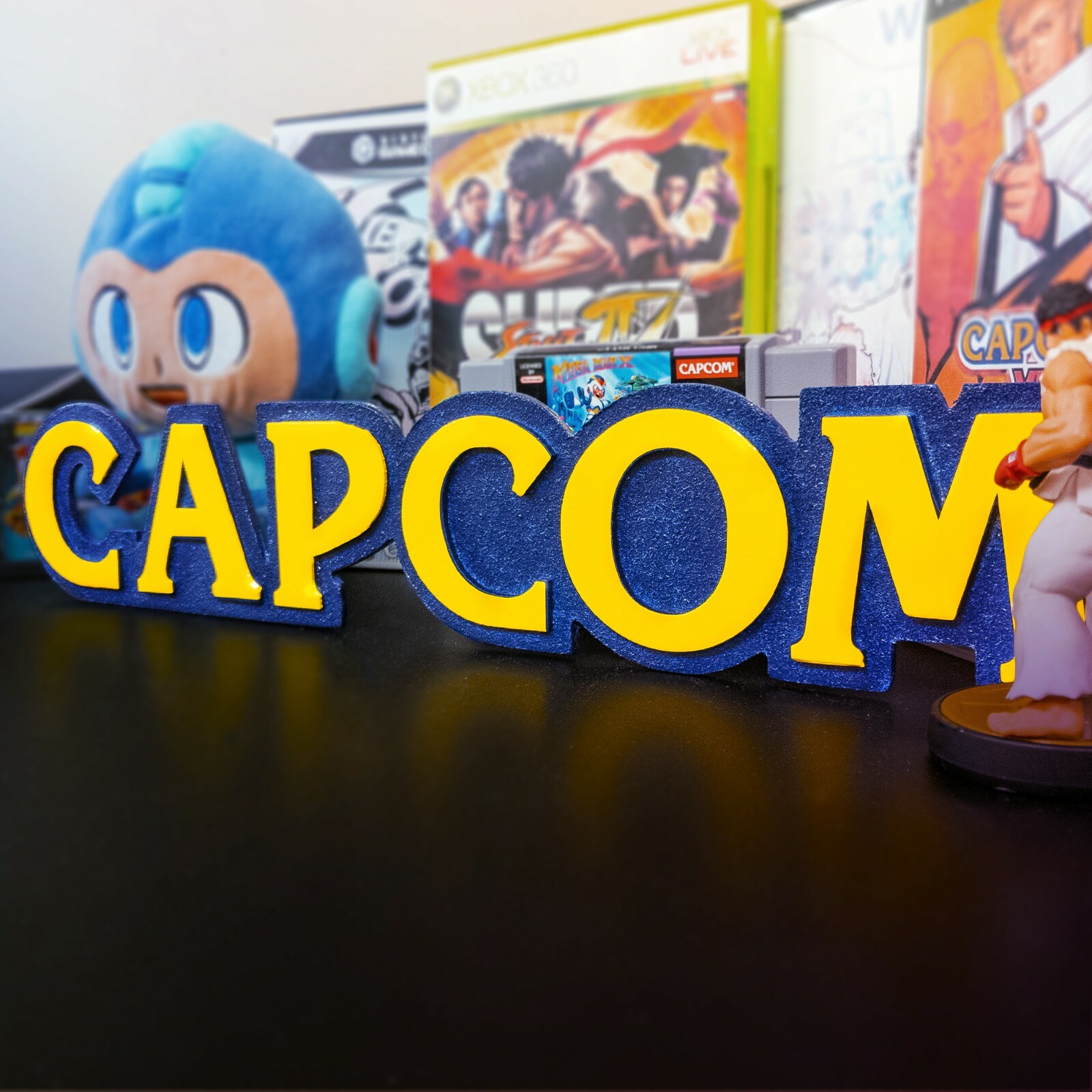 Large Engraved Capcom Logo Video Game Wall Art Collectable Sign
