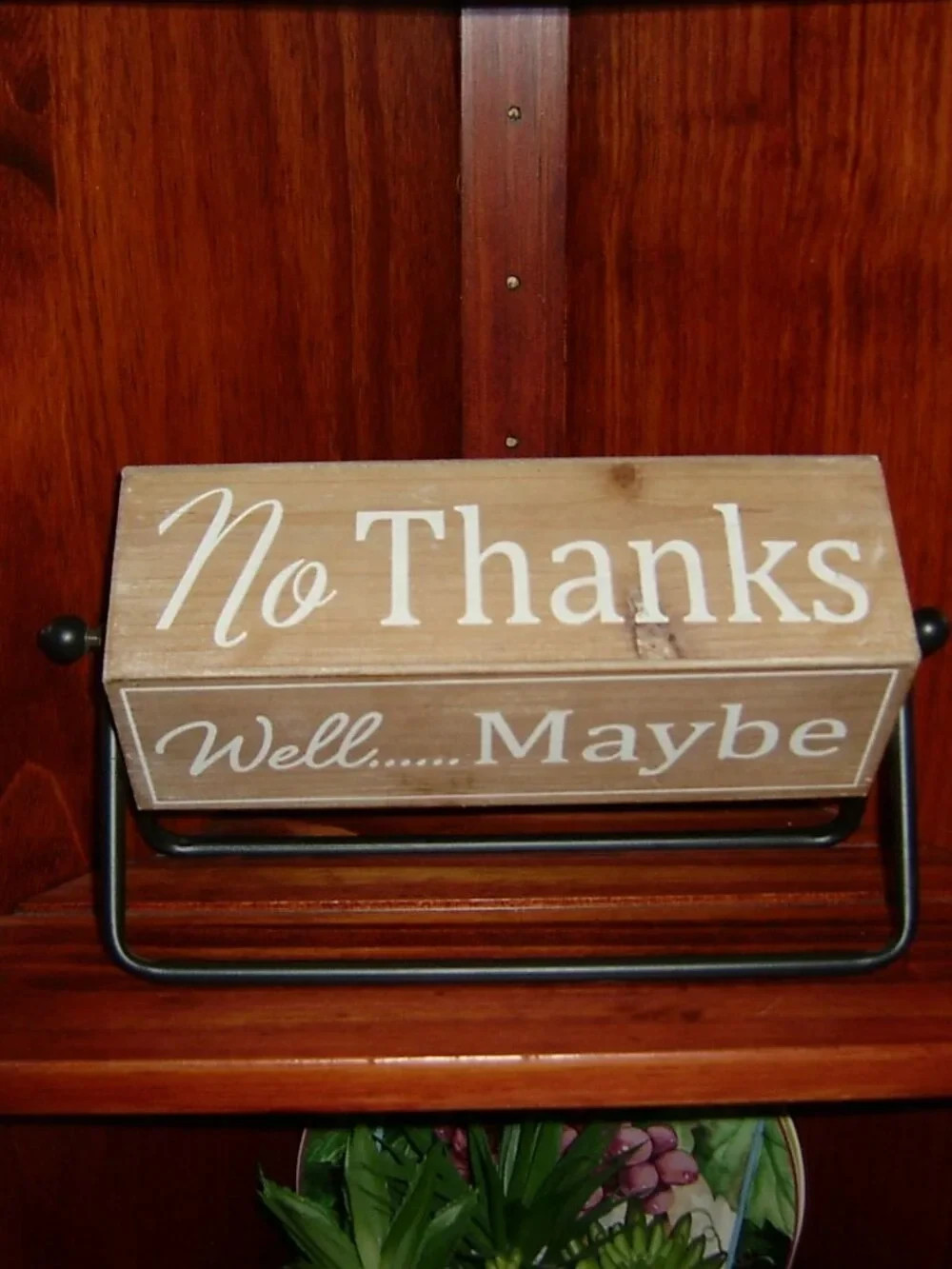 Yes, Please Flip Sign Saying Decor on Stand