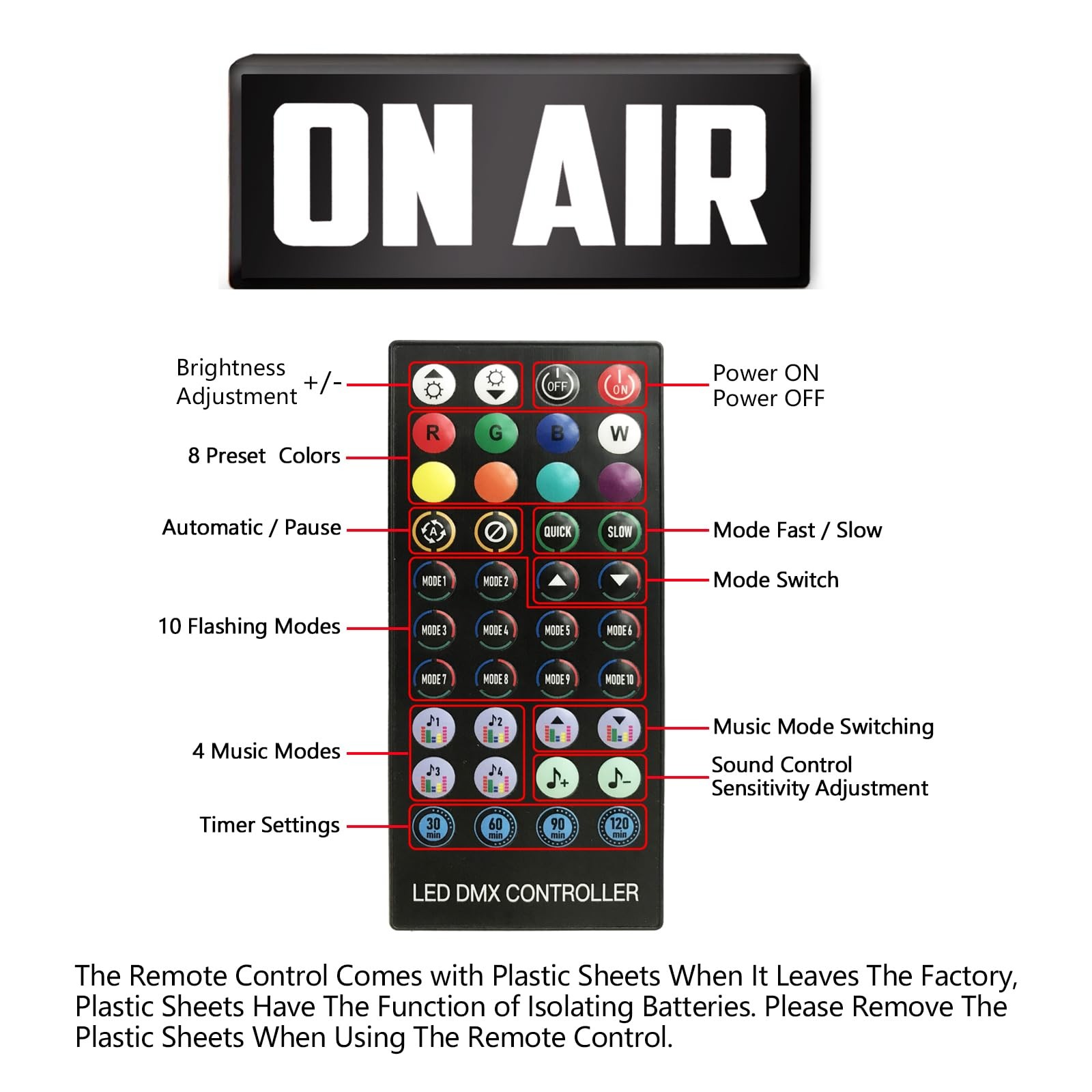 ON AIR Light Sign Recording Studio Warning for White(Style1)