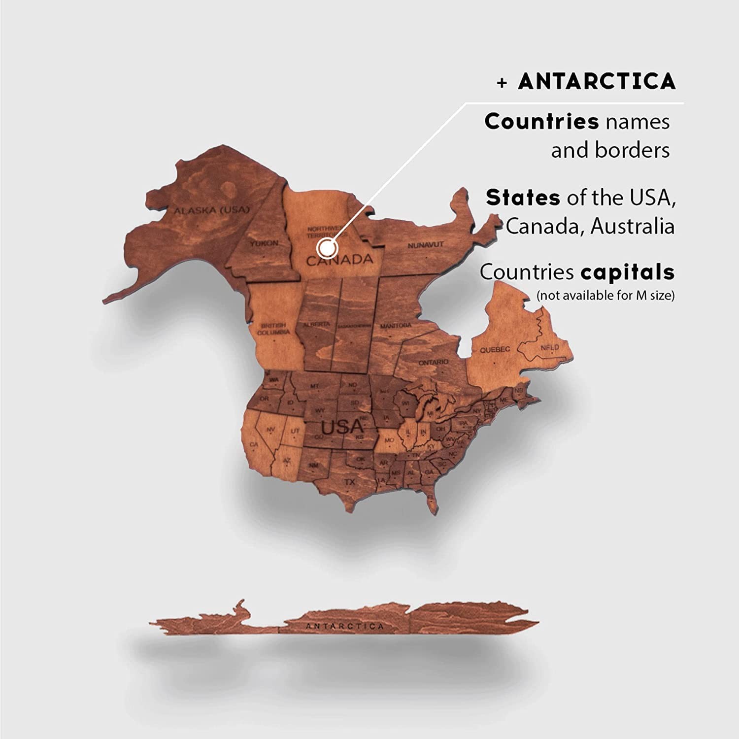 Enjoy The Wood 3D Wooden World Map Wall Art – Large Travel Map with Pins for …