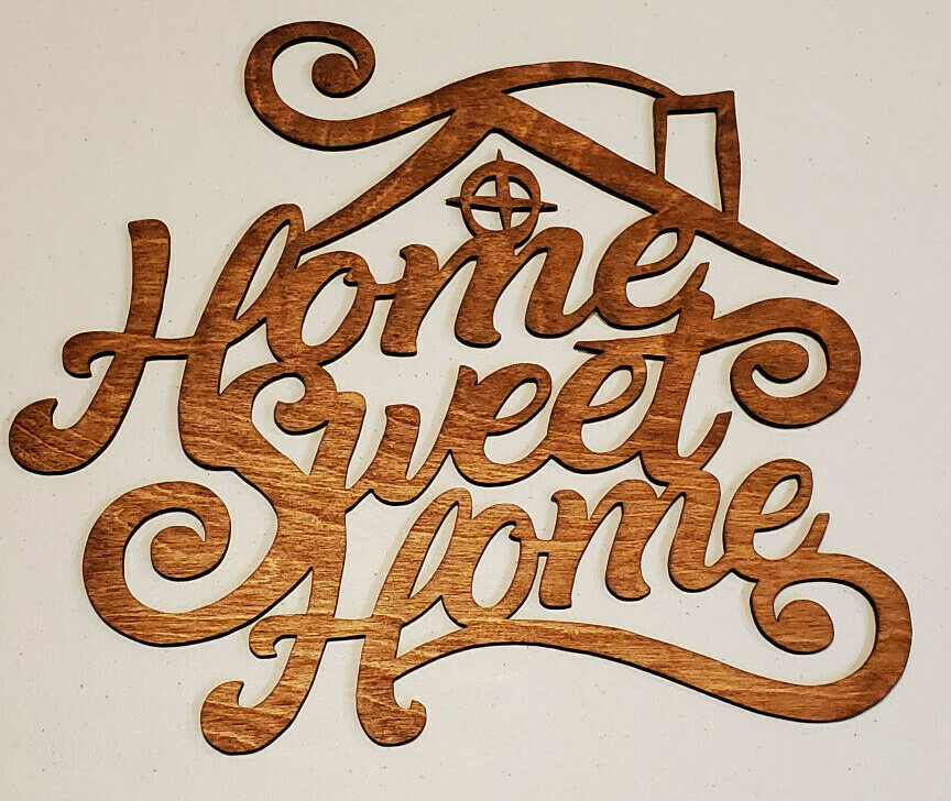 Elegant Home Sweet Home, Wood plaque sign, Home decor