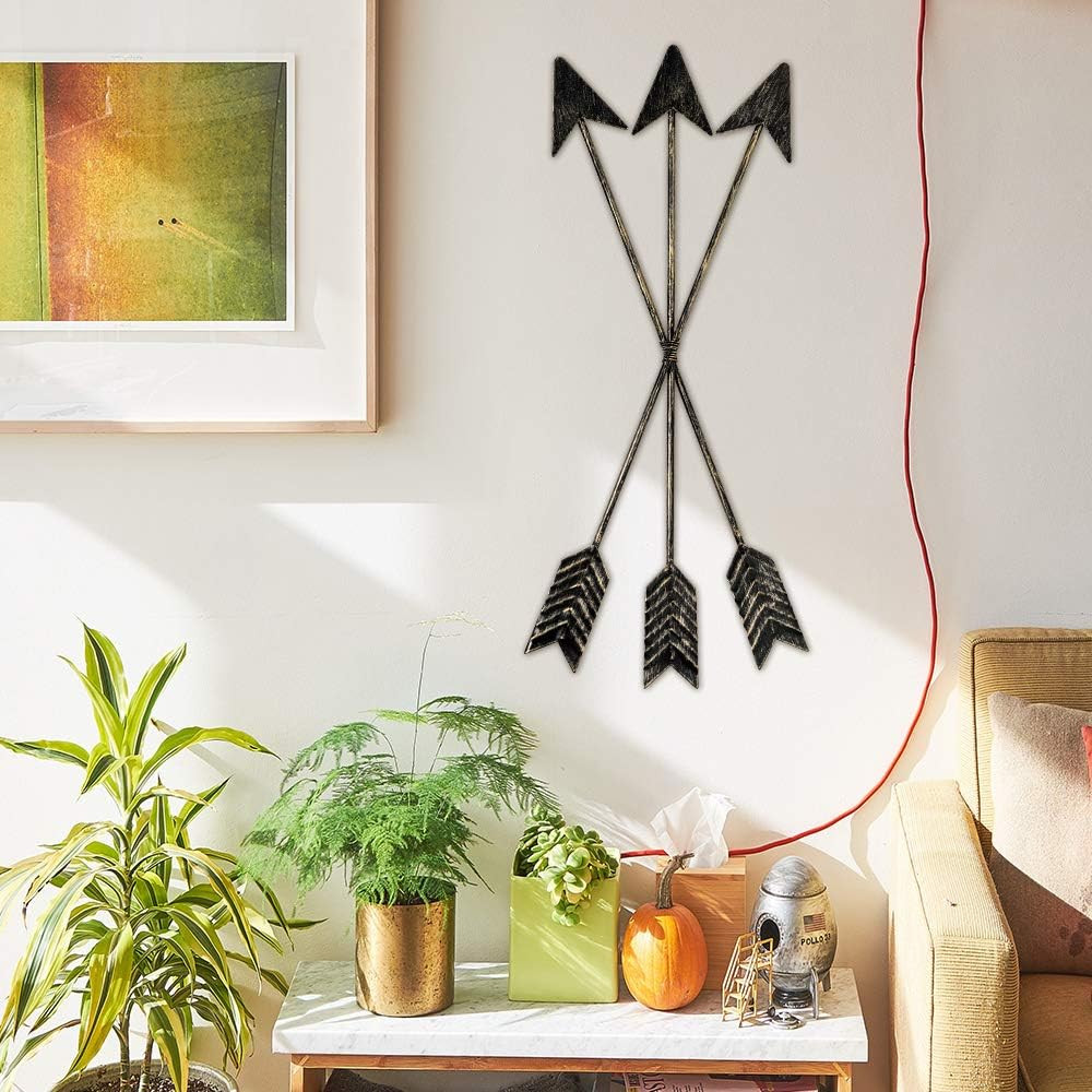 Metal Arrow Wall Decor, Distressed Native American Decor, Wall Hanging Decorativ