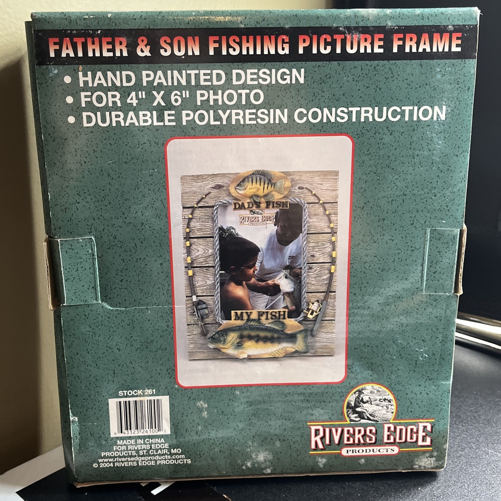 Rivers Edge Fishing Shadow Box Photo Frame 3.5×5 New in Box Father’s Day Gift