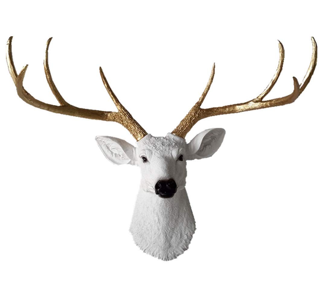 Larger Faux Deer Head – Rustic Wall Decor Deer Antlers,Faux Taxidermy Animal …