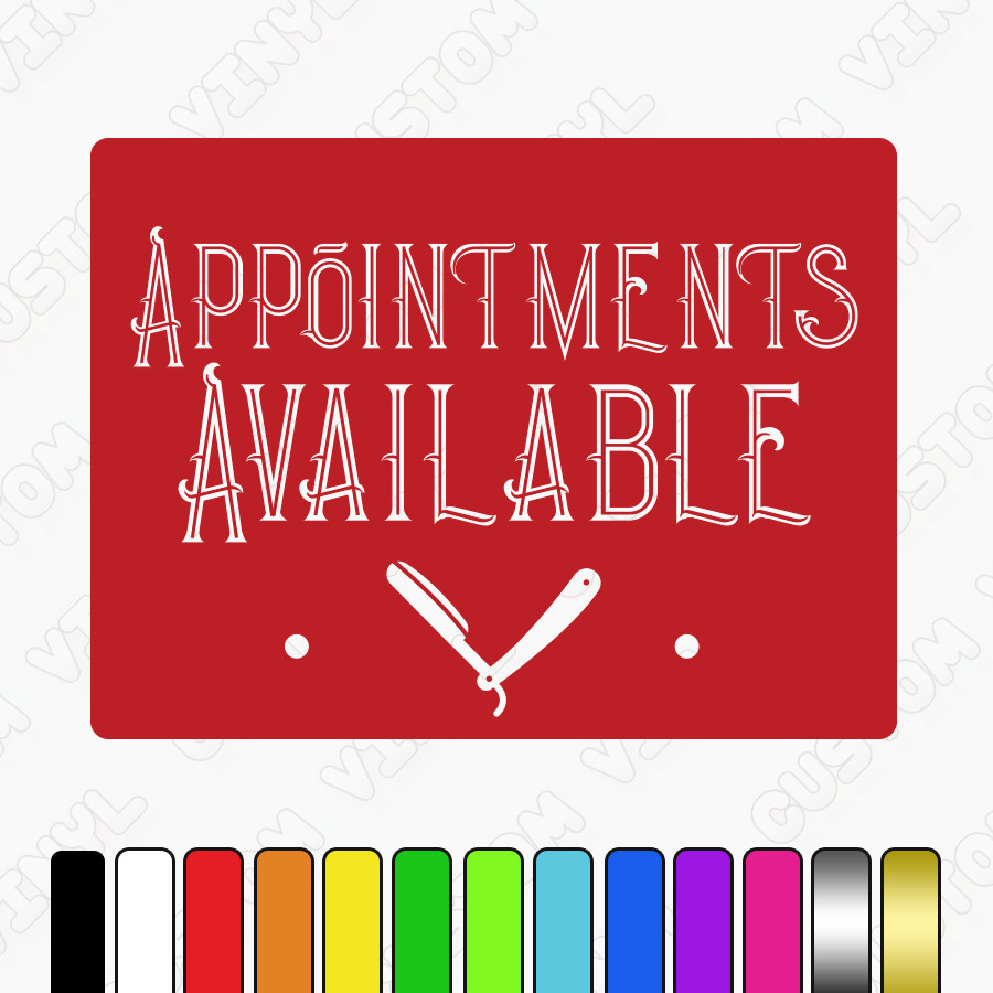 Barbers Appointments Available hanging plastic sign with nylon rope+suction cup