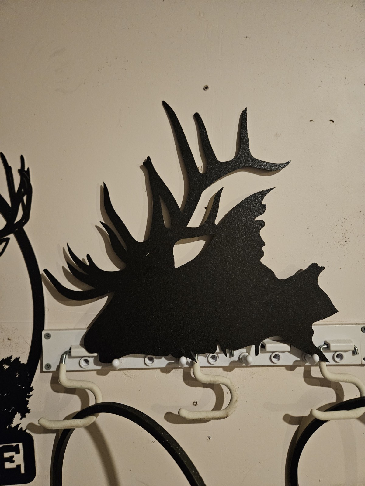 Black Metal Rustic Mountain Landscape Wall Decor Plaque, Wildlife Scenic Sign