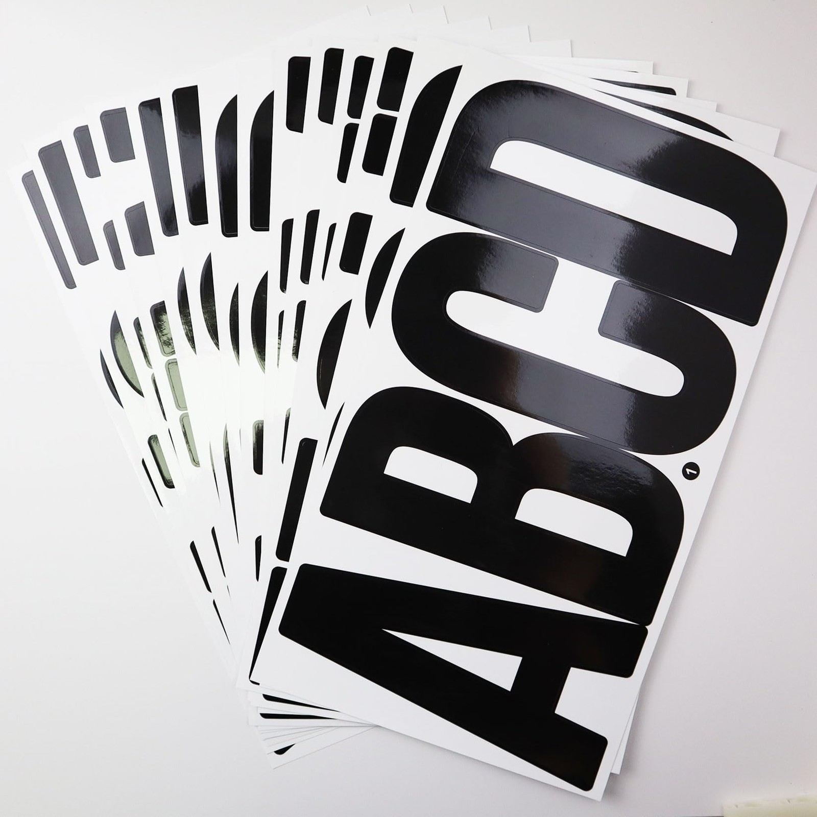 20 Sheets 6 Inch Letter Number Stickers, Self Adhesive Vinyl Capital Black