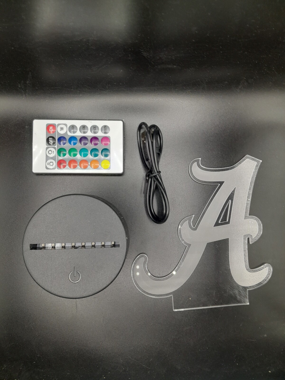Edge Lit Tabletop Sign, Multi-Colored LED, University of Alabama, Night Light