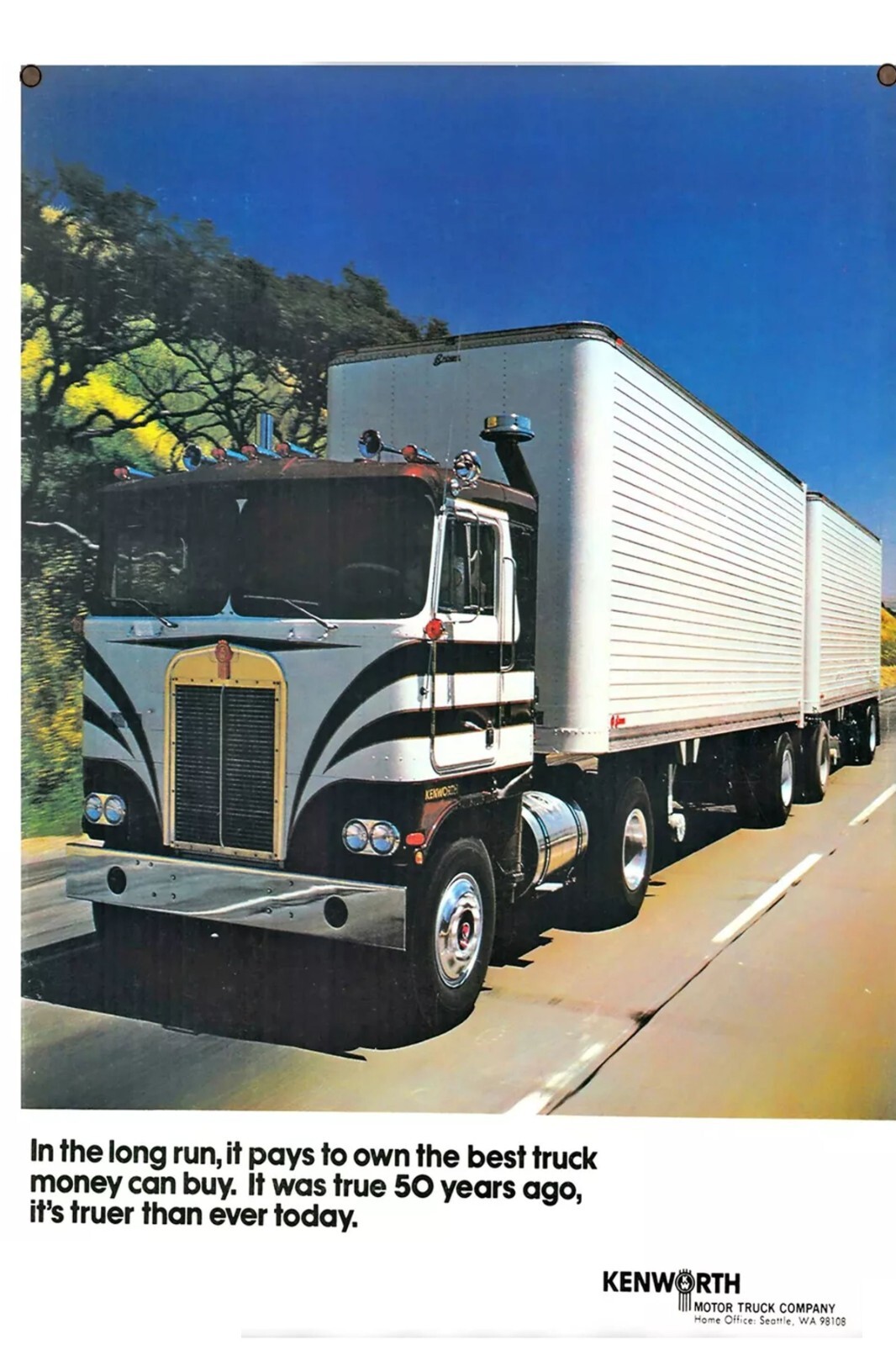 Kenworth Semi Truck Advertising Size to 12 x18 Tin Signs Vintage Retro