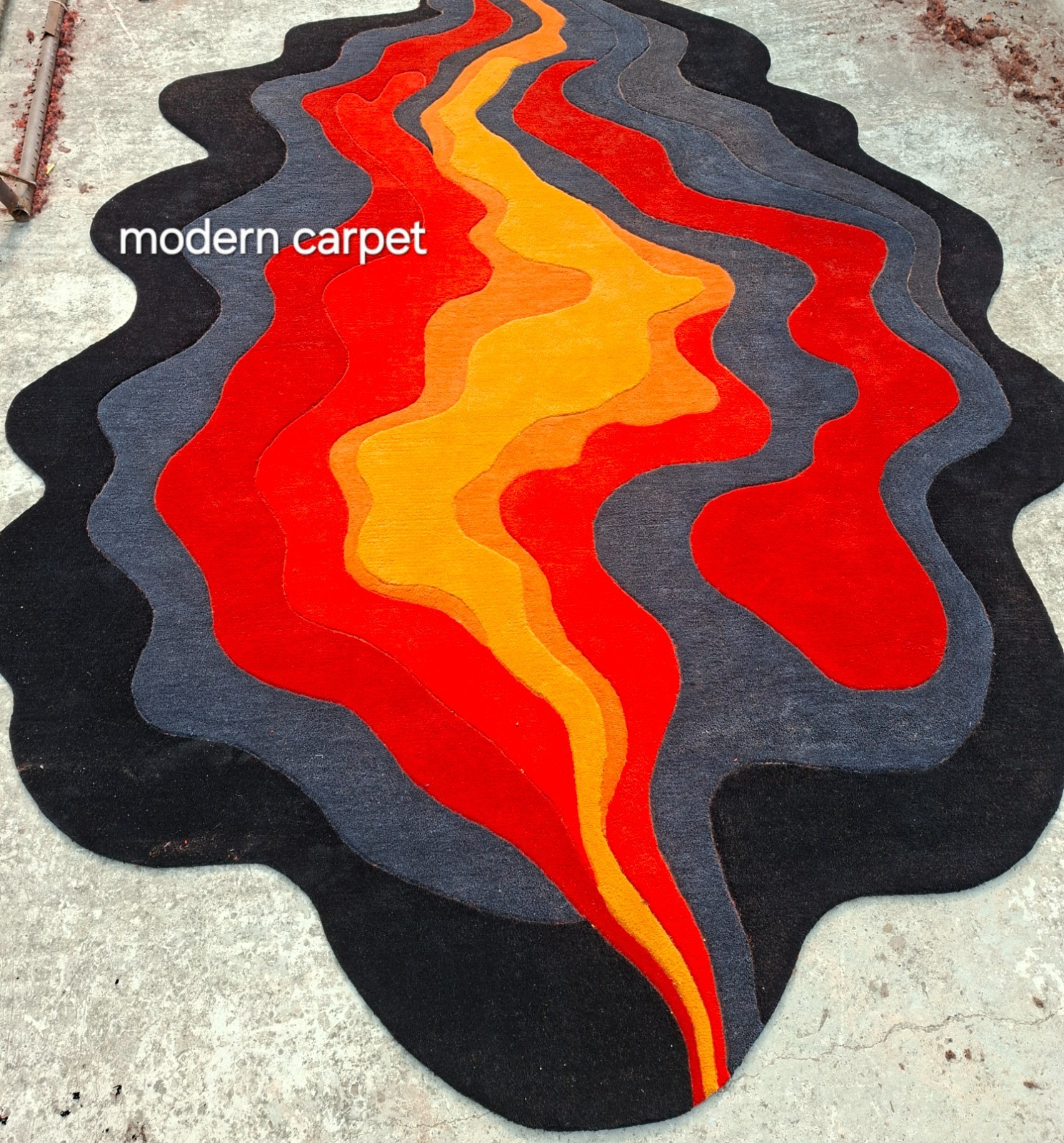 Irregular Shape Rugs Handmade 100% Woolen Hand Tufted For Home Decoration
