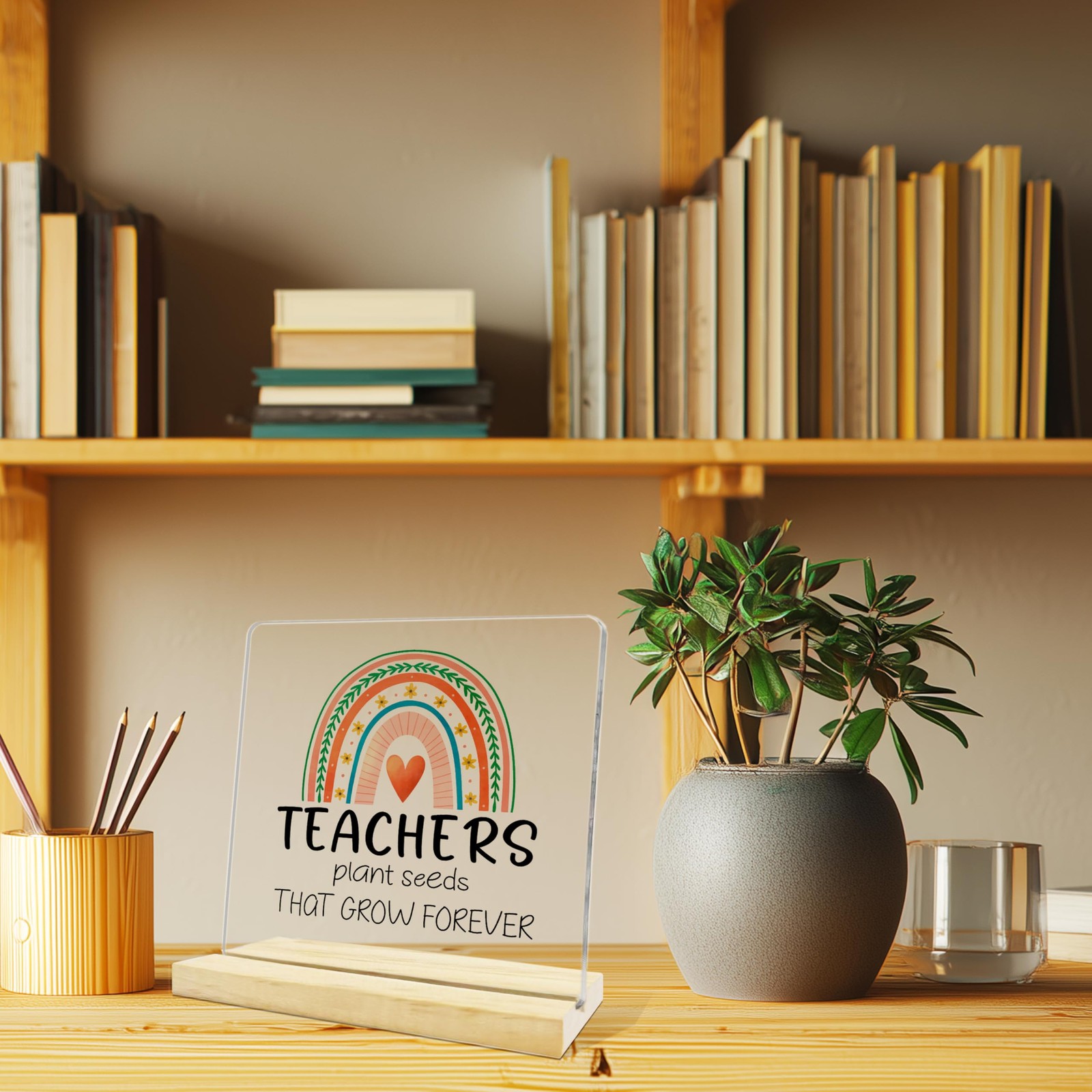 Teacher Appreciation Gifts,Teachers Plant Seeds That Grow Forever Acrylic Pla…