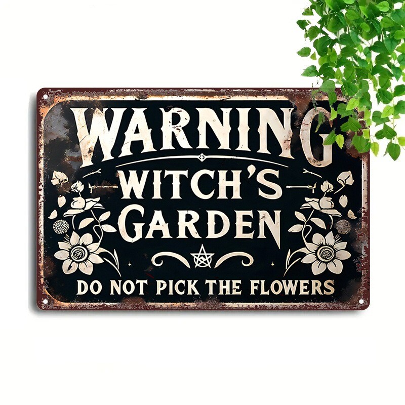 Warning Signs Do not Pick The Flowers Metal Sign Decorative Vintage Look 8x12in