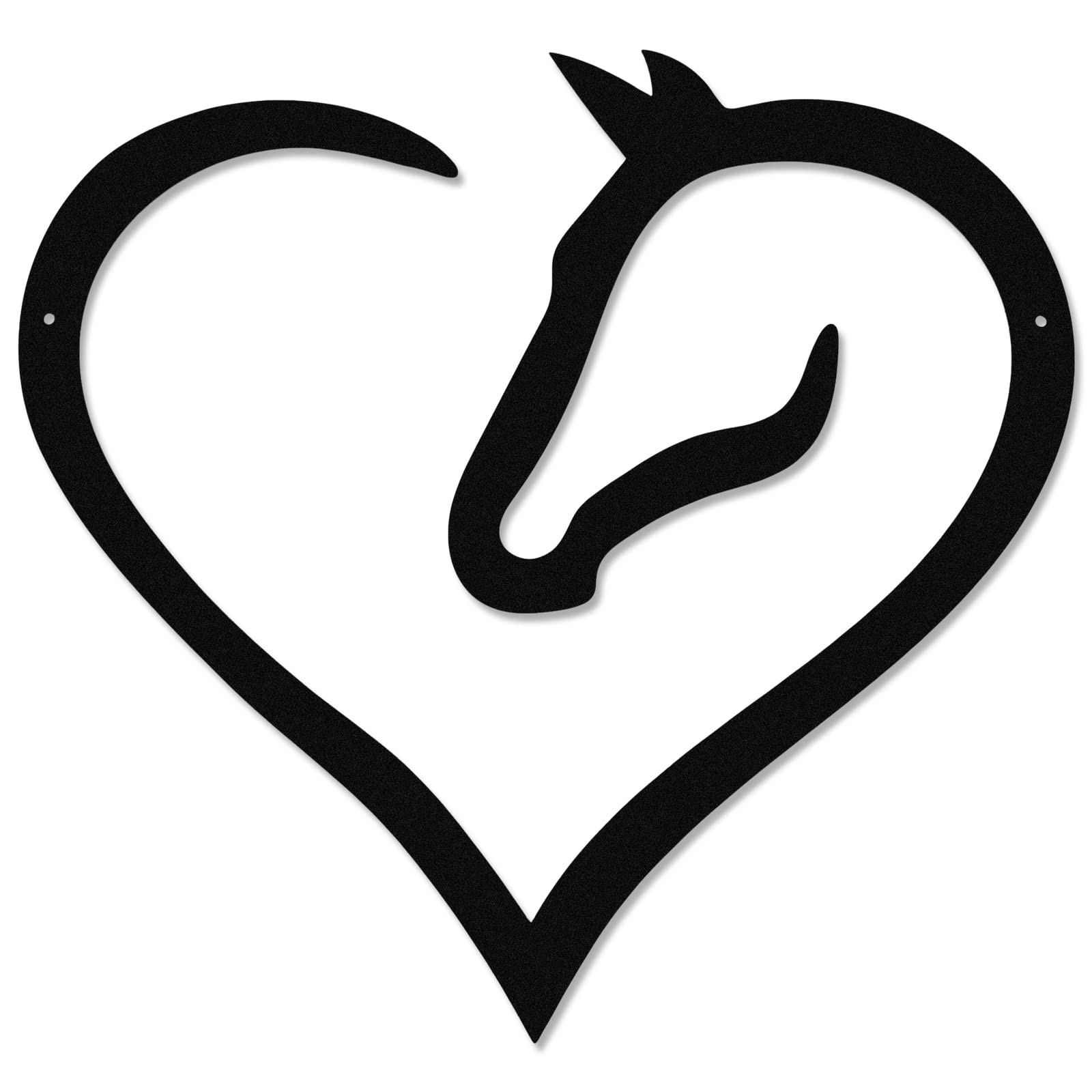Zhengmy Metal Horse Heart Sign Decor for Art Wall Horse Head Western Room Decor
