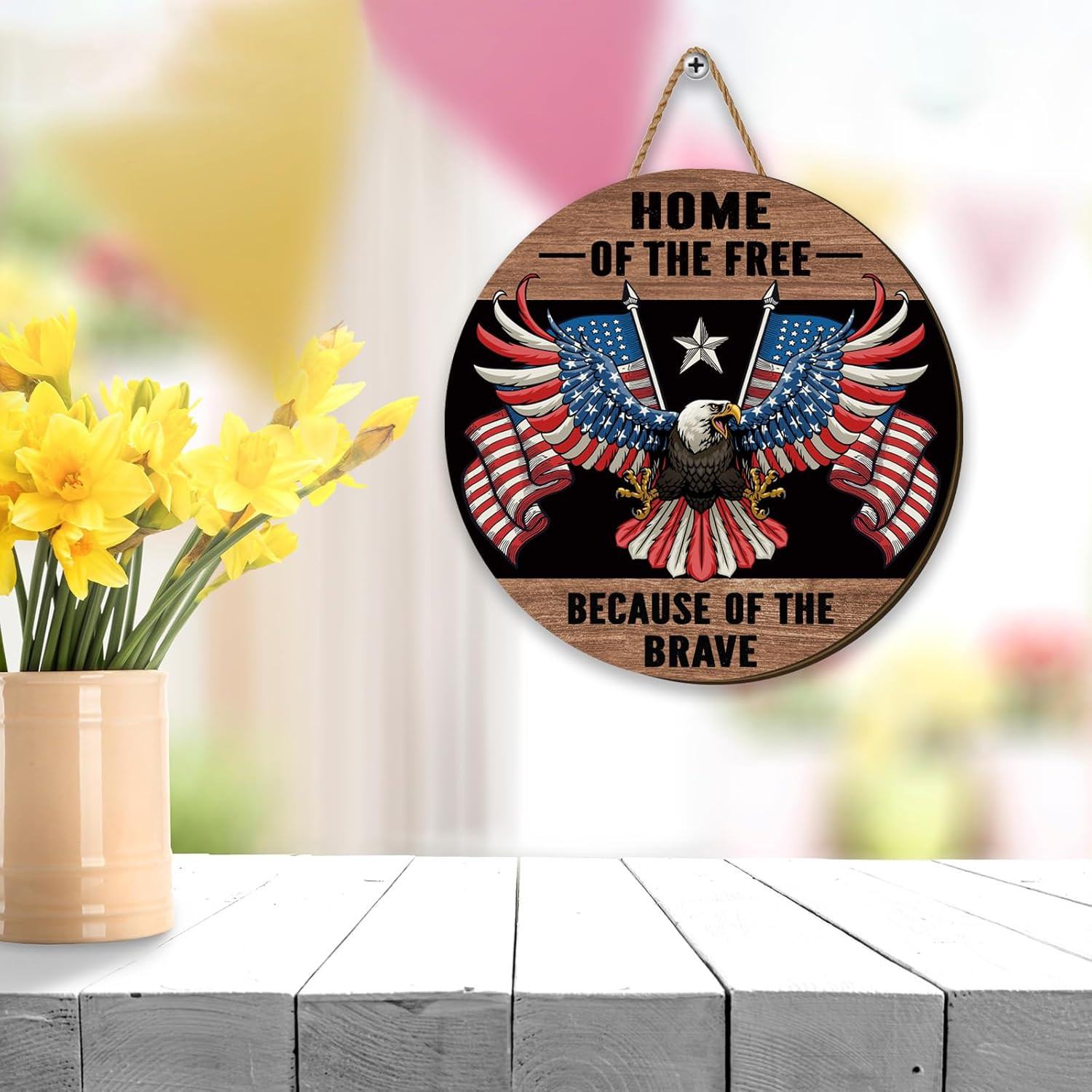 Memorial Day Decorations 4Th of July Door Sign Thank You Veterans Patriotic Deco