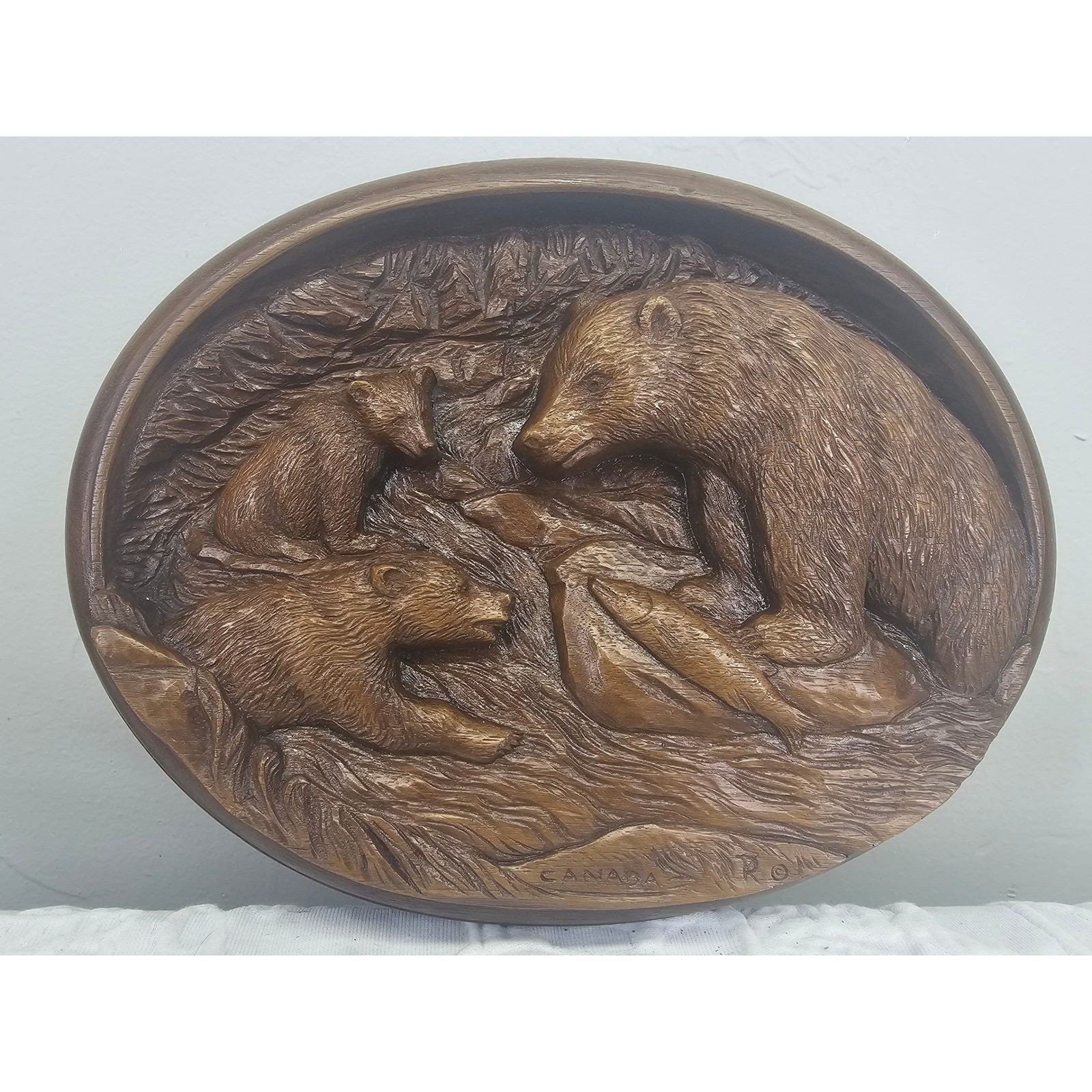 Vintage karl Rothammer Bear Family Wall Plaque Black Forest style 1970s